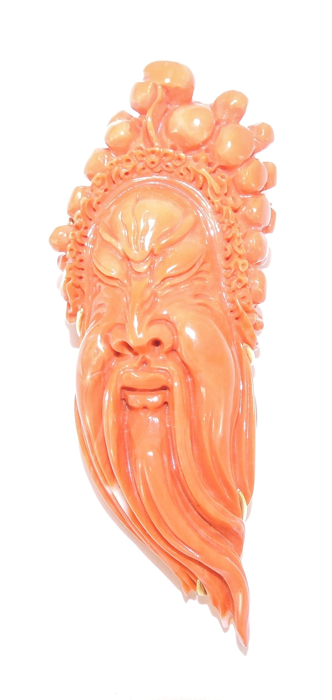 Carved coral pendant/brooch depicting (1 of 2)