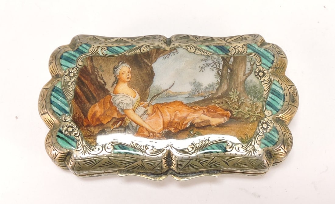 French 800 silver compact with (1 of 2)