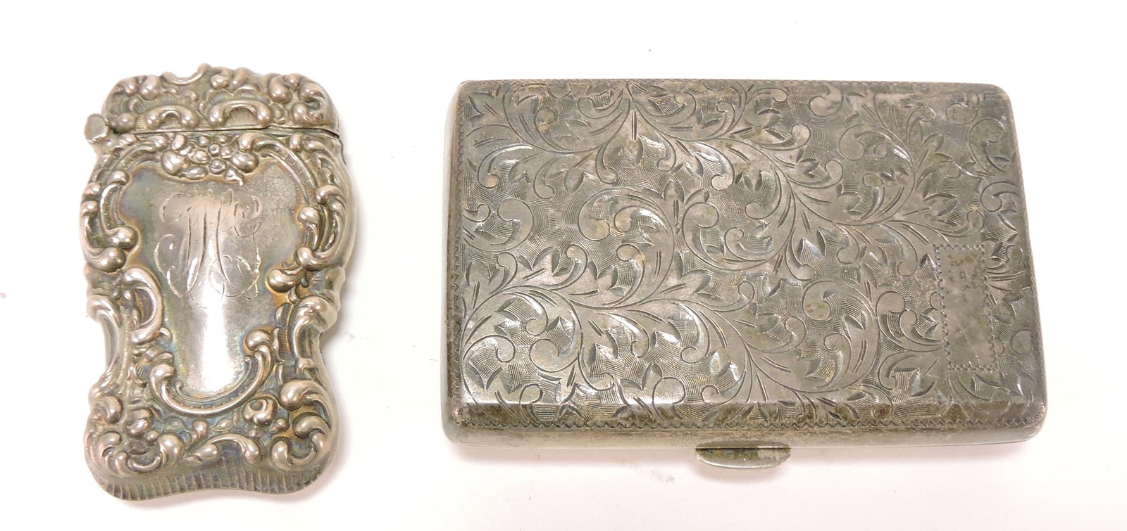 Sterling silver box and match safe, (1 of 1)
