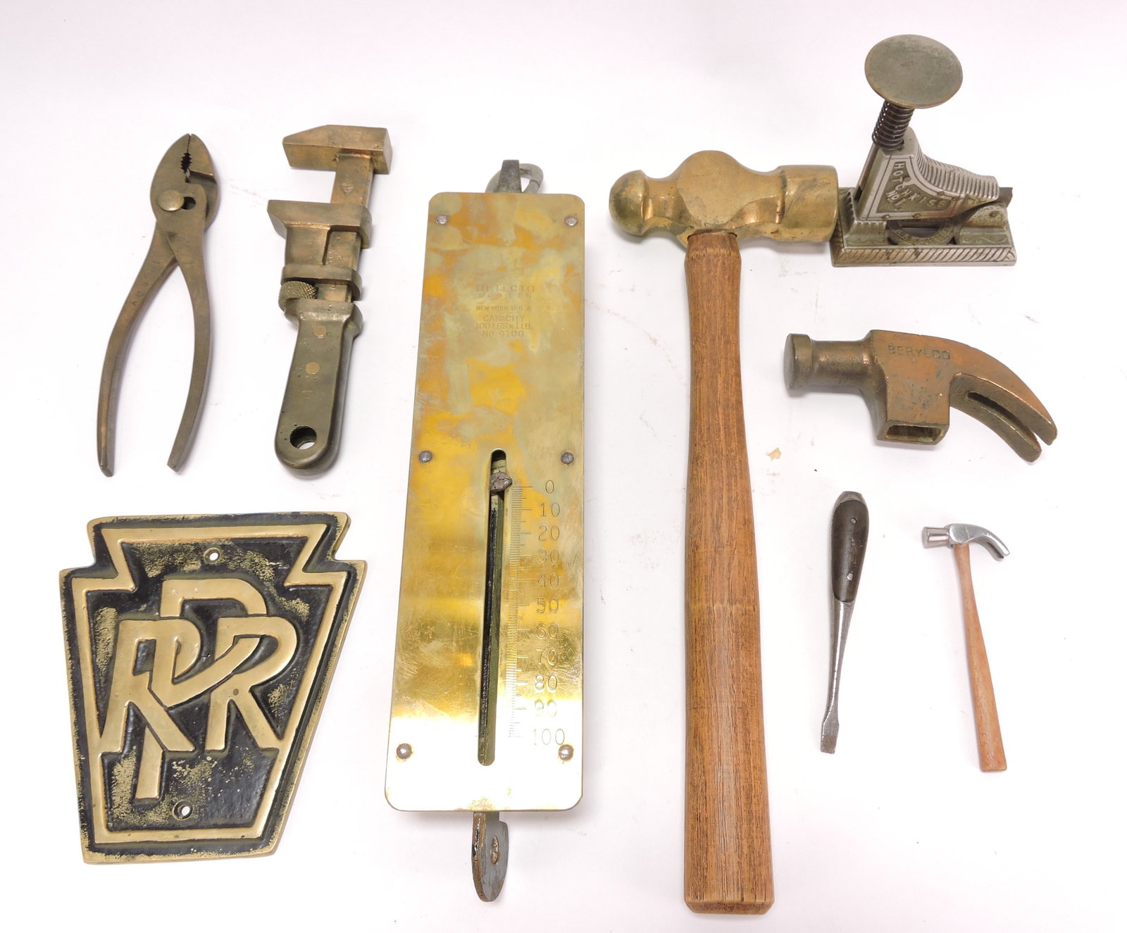 Brass and metal lot of assorted tools (1 of 1)