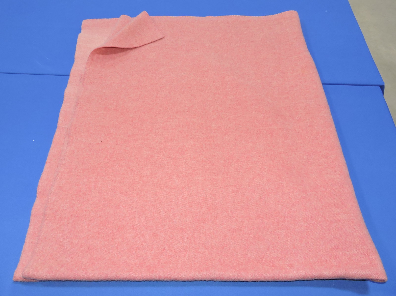 Vintage pink wool blanket, 86"x72": .