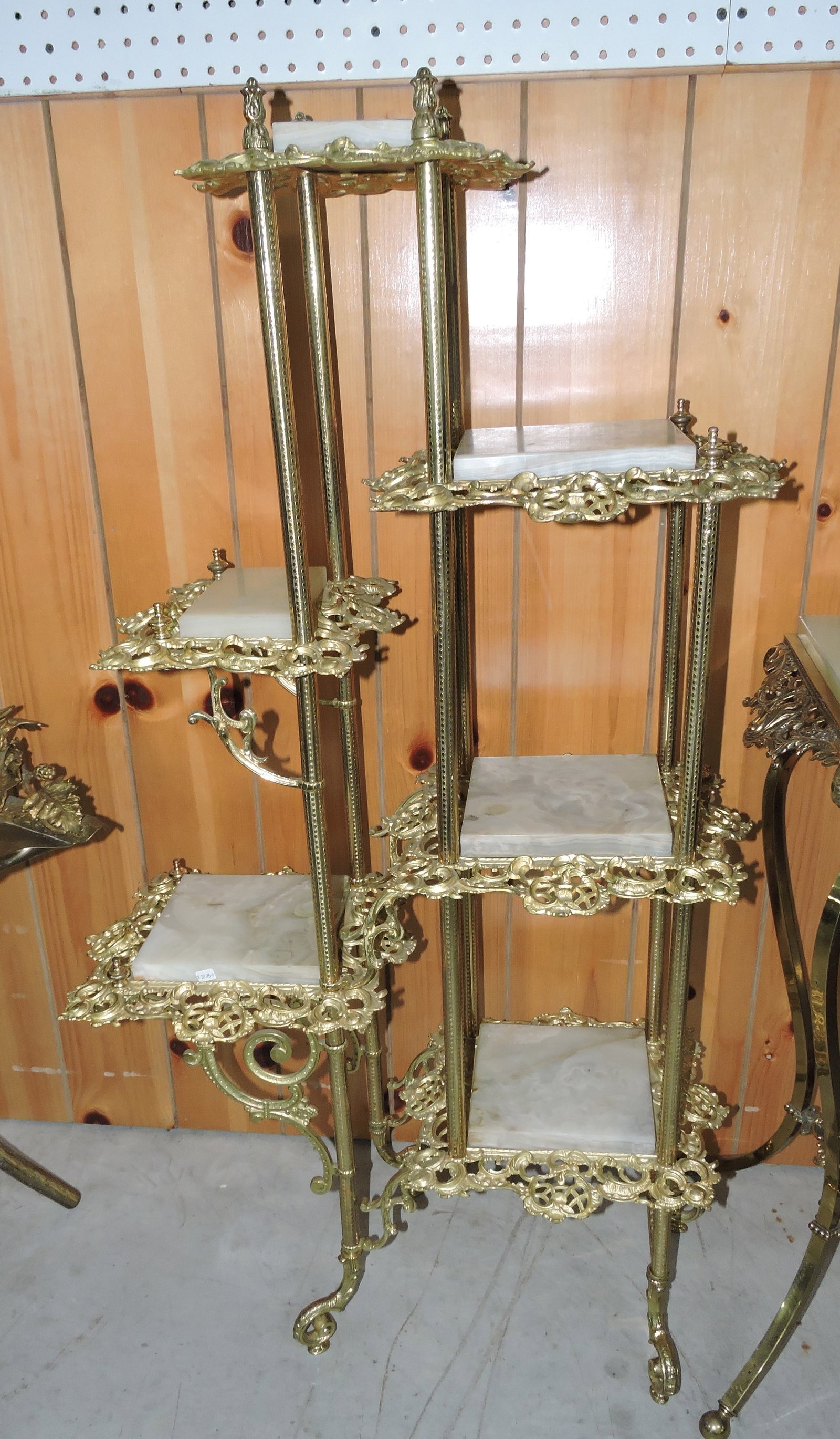 Brass and onyx 6 shelf etagere, 48" (1 of 1)