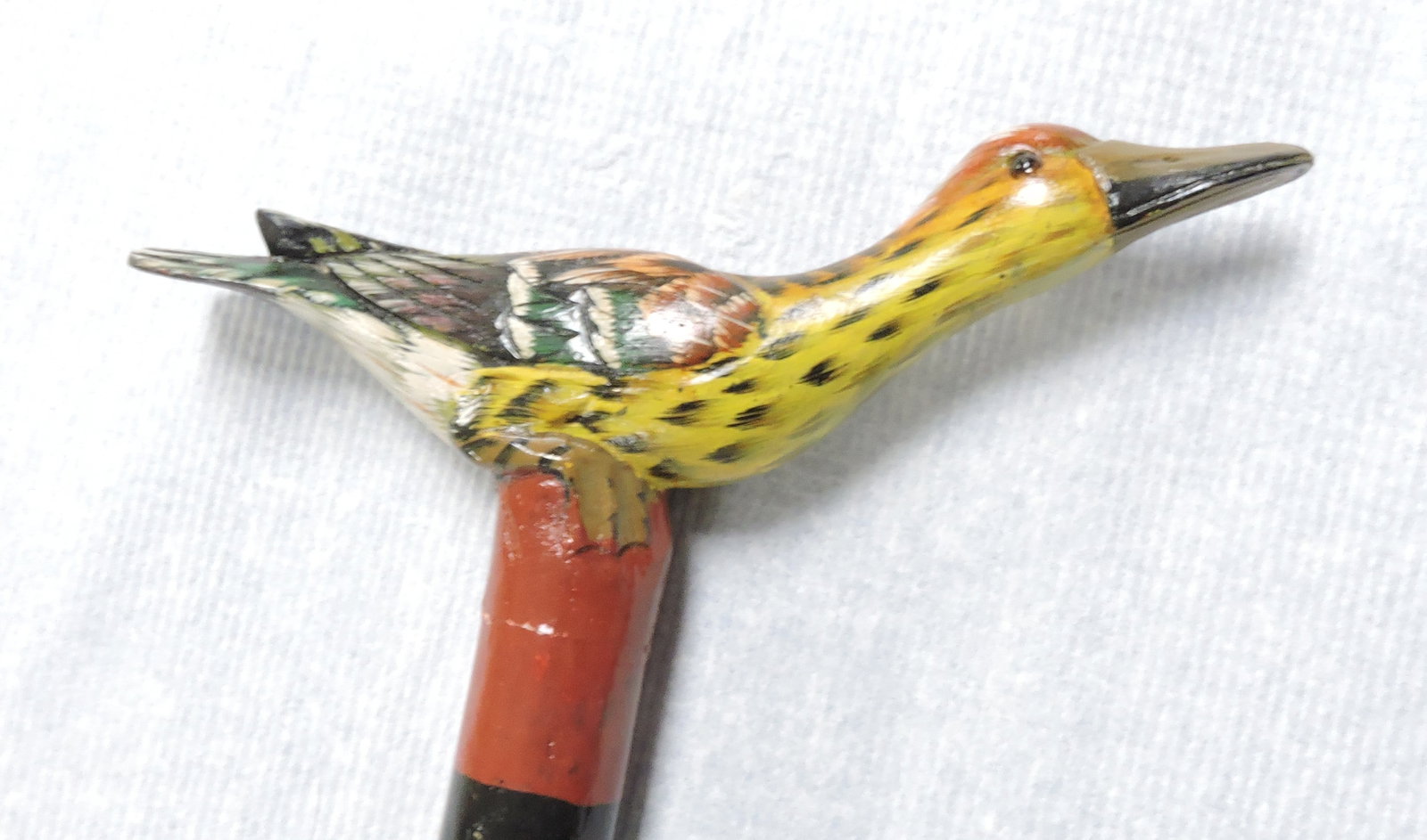 Walking stick/cane, with carved bird: handle, 36 1/2"