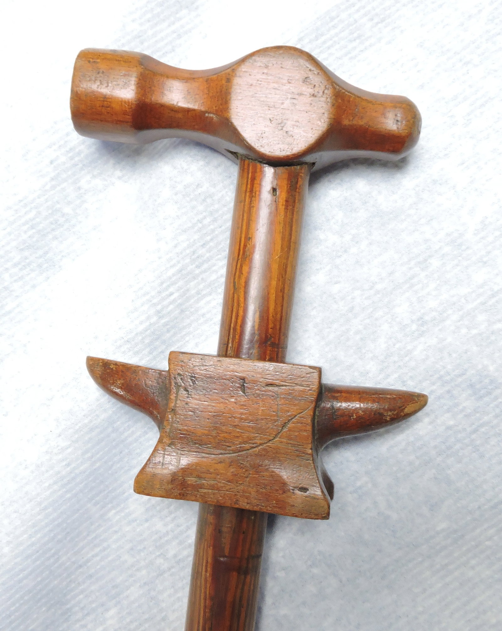 Walking stick/cane, with carved anvil (1 of 1)