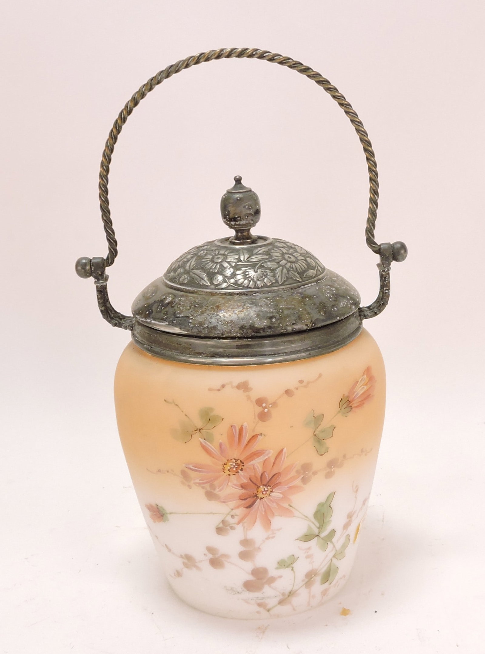 Mt. Washington biscuit jar, floral enamel (1 of 1)