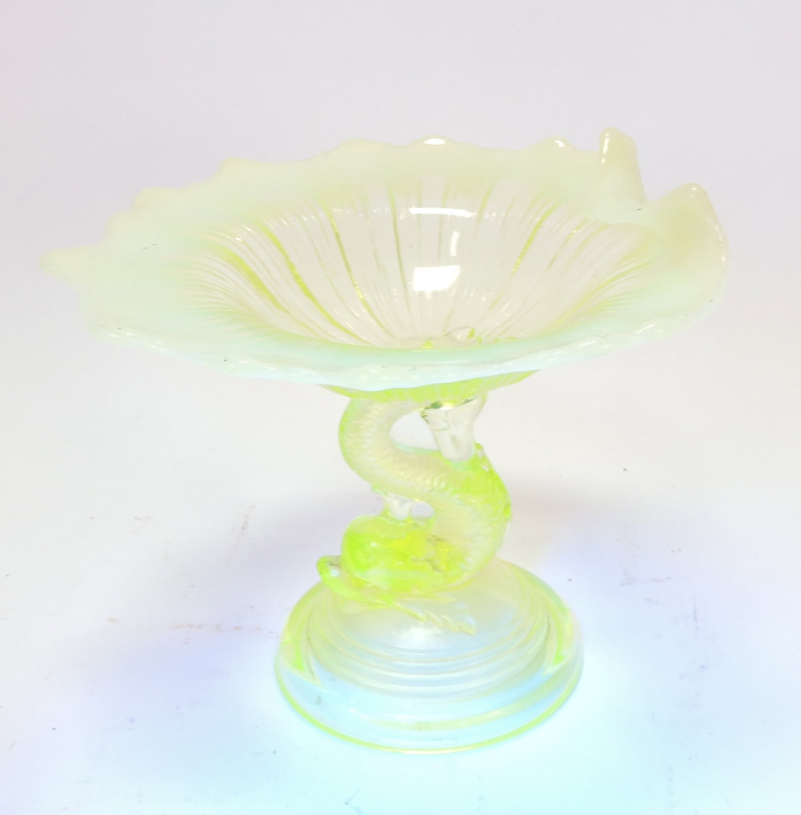 Vaseline uranium opalescent dolphin and (1 of 1)