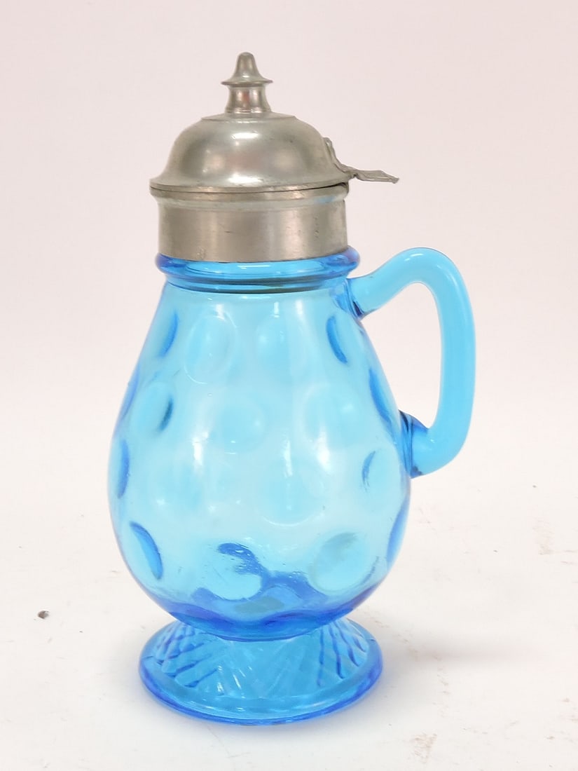 Sapphire blue coin spot syrup, 6 1/2": .