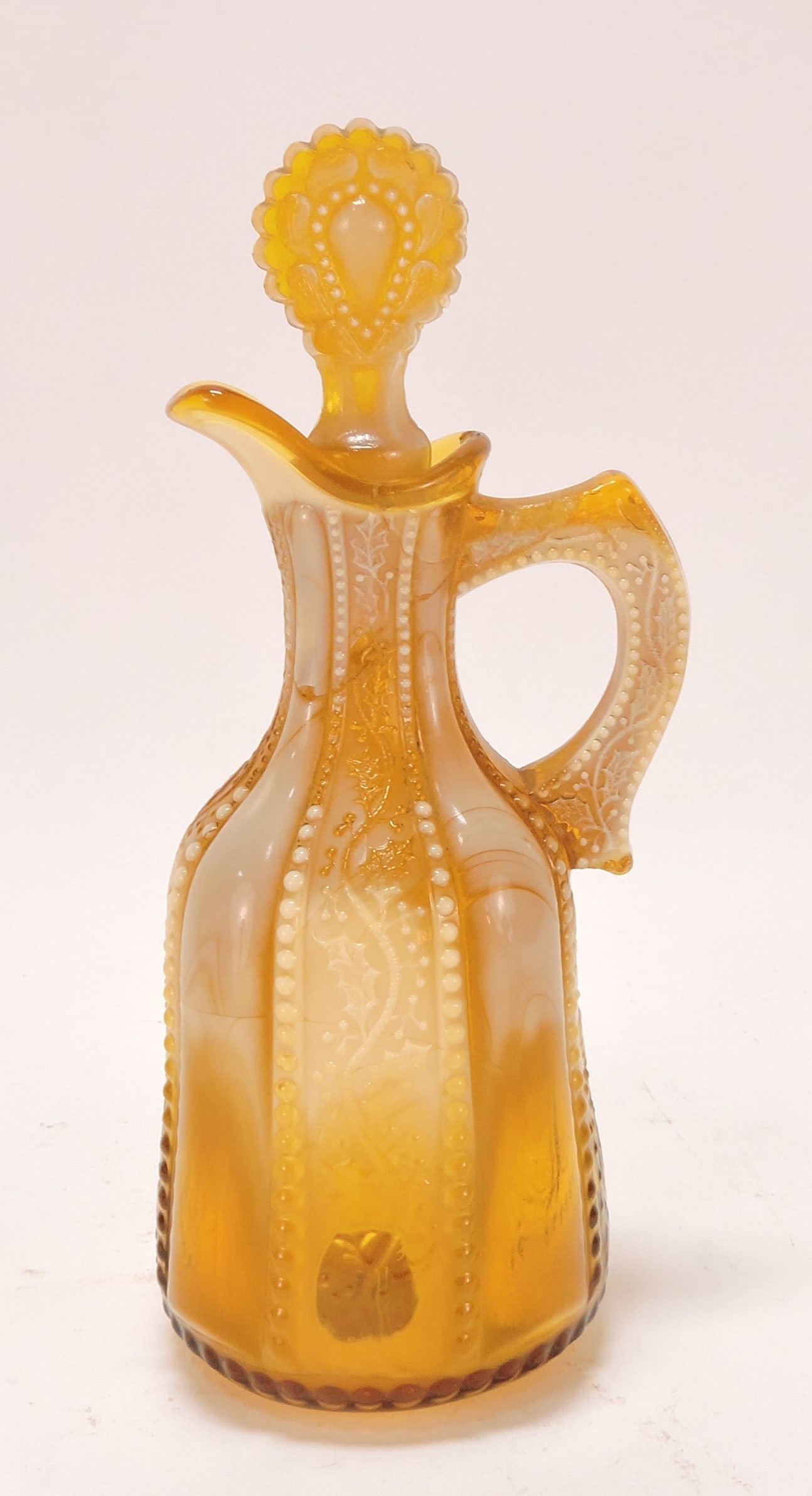 Greentown Holly amber cruet, repair (1 of 1)