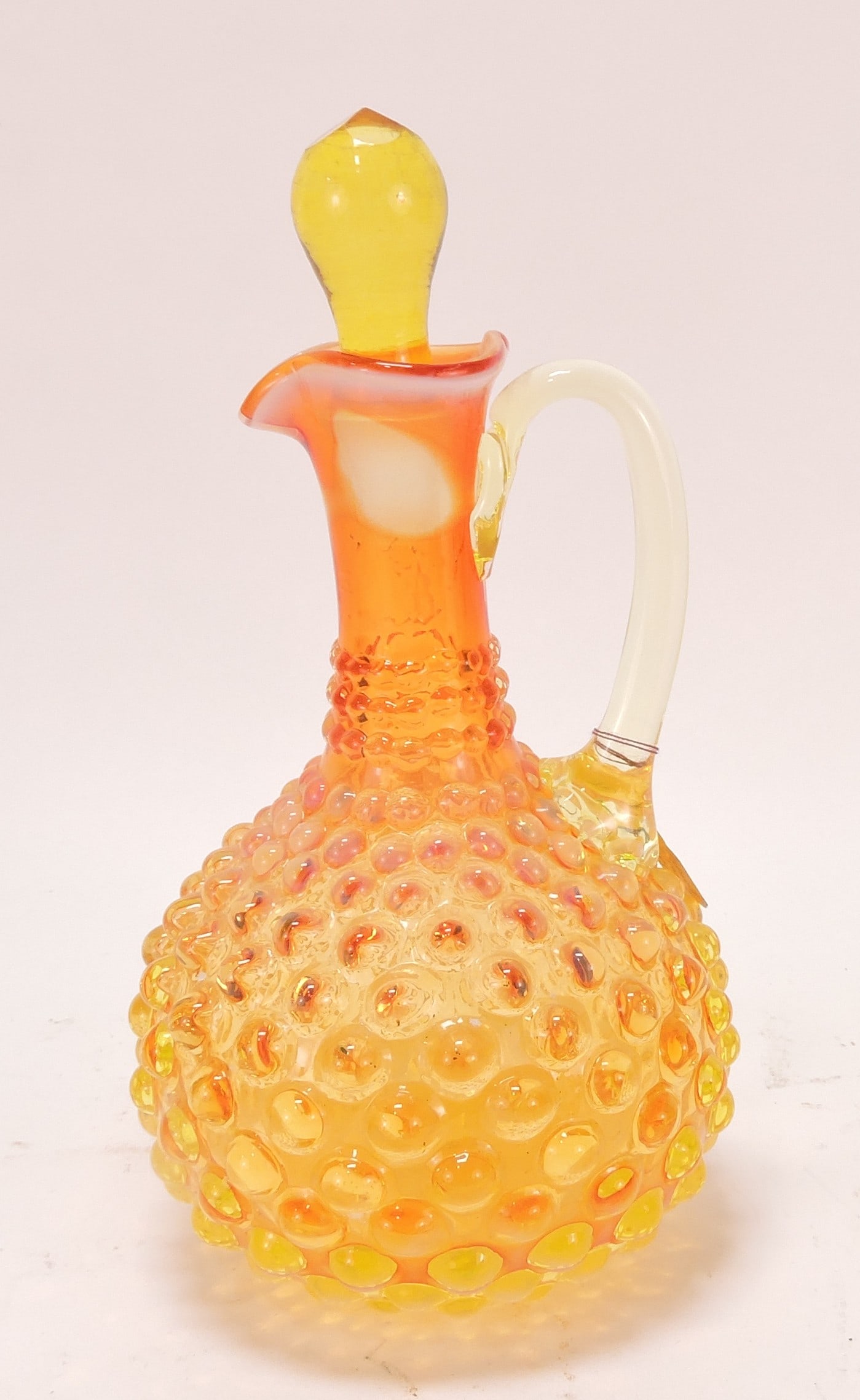 Amberina hobnail opalescent cruet, (1 of 1)