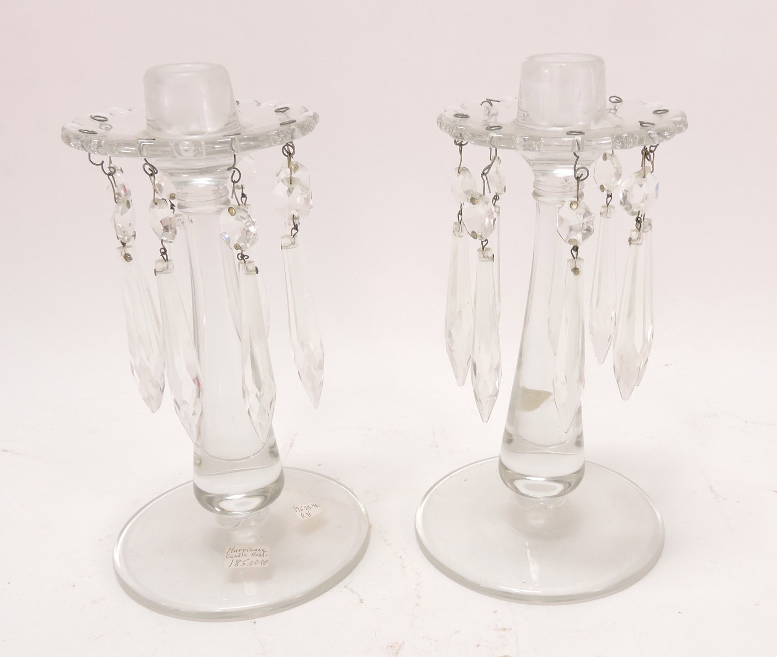 Clear glass pair of candle lusters with (1 of 1)