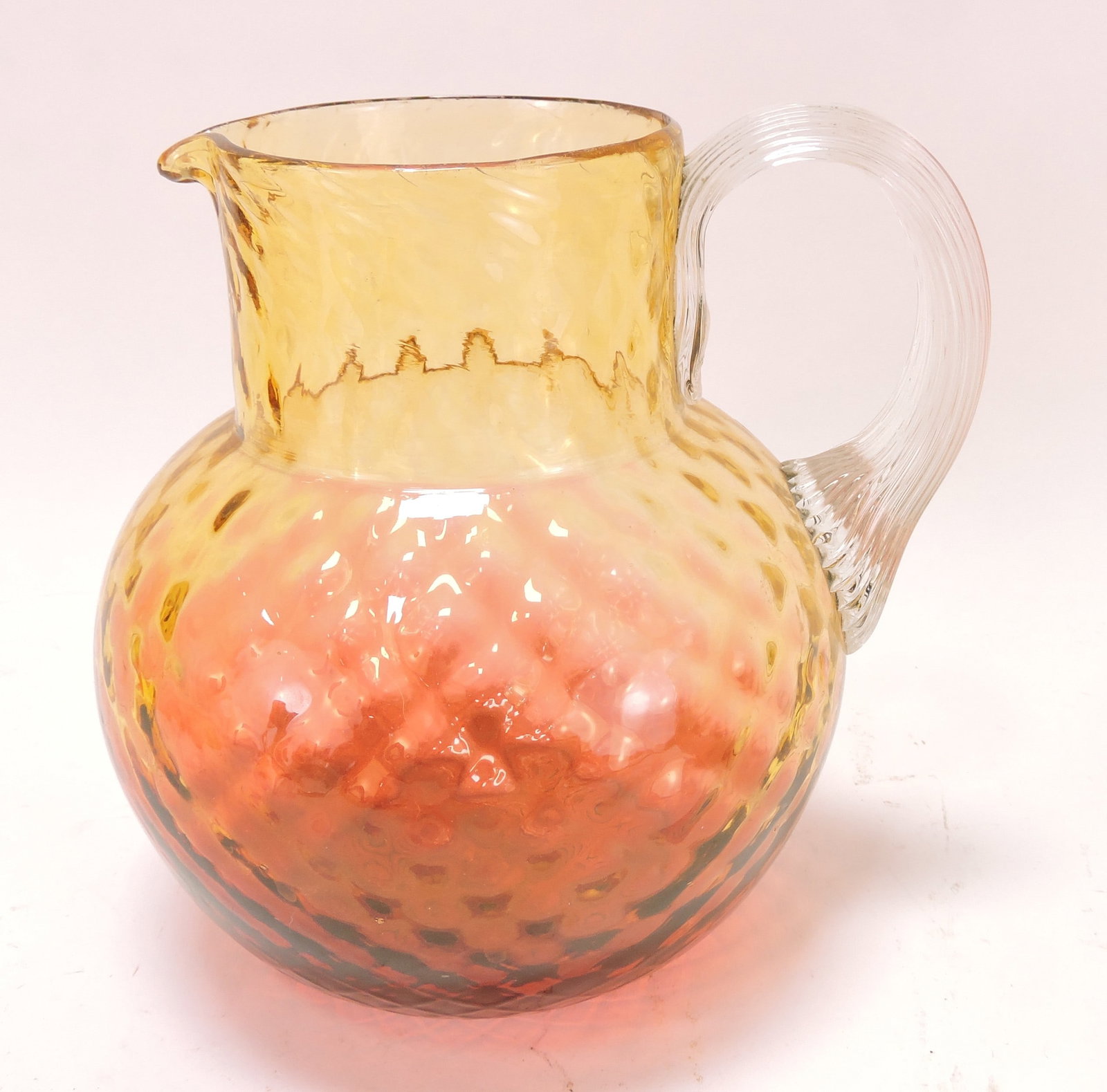 Amberina diamond quilted 7" pitcher (1 of 1)