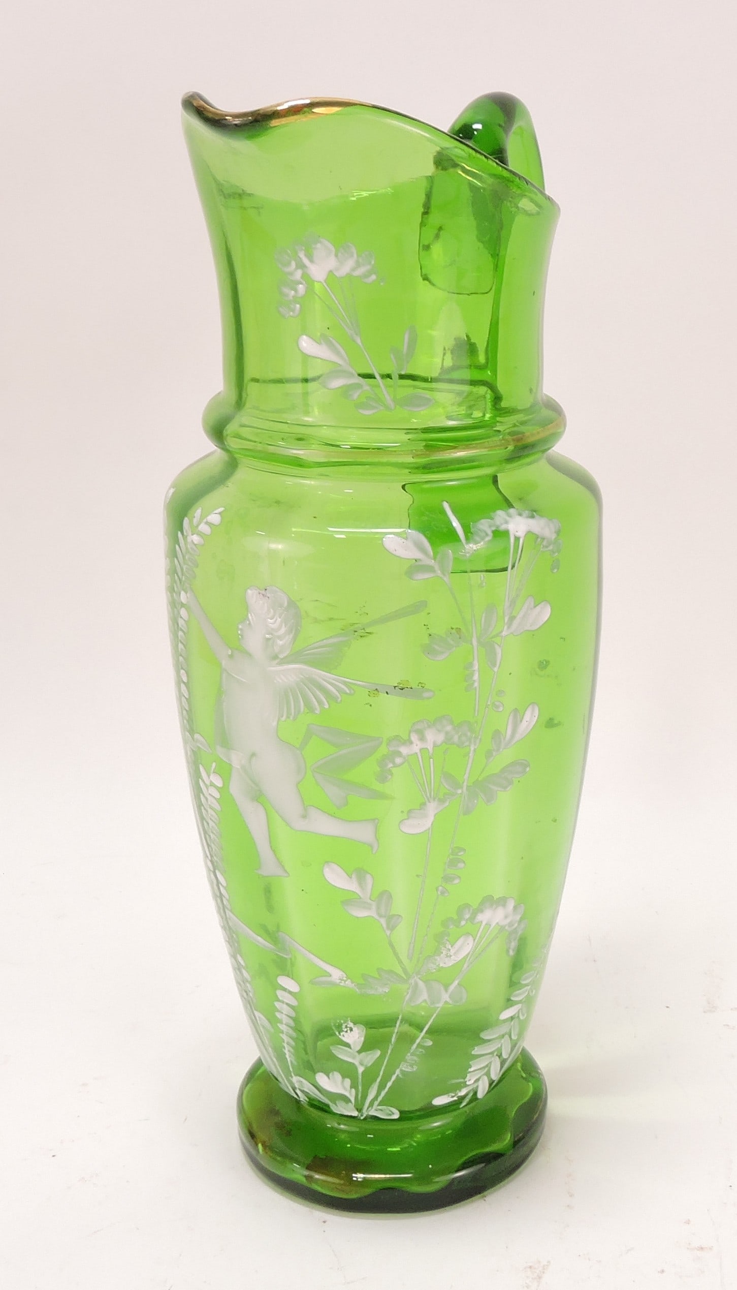 Mary Gregory 11" emerald green (1 of 1)
