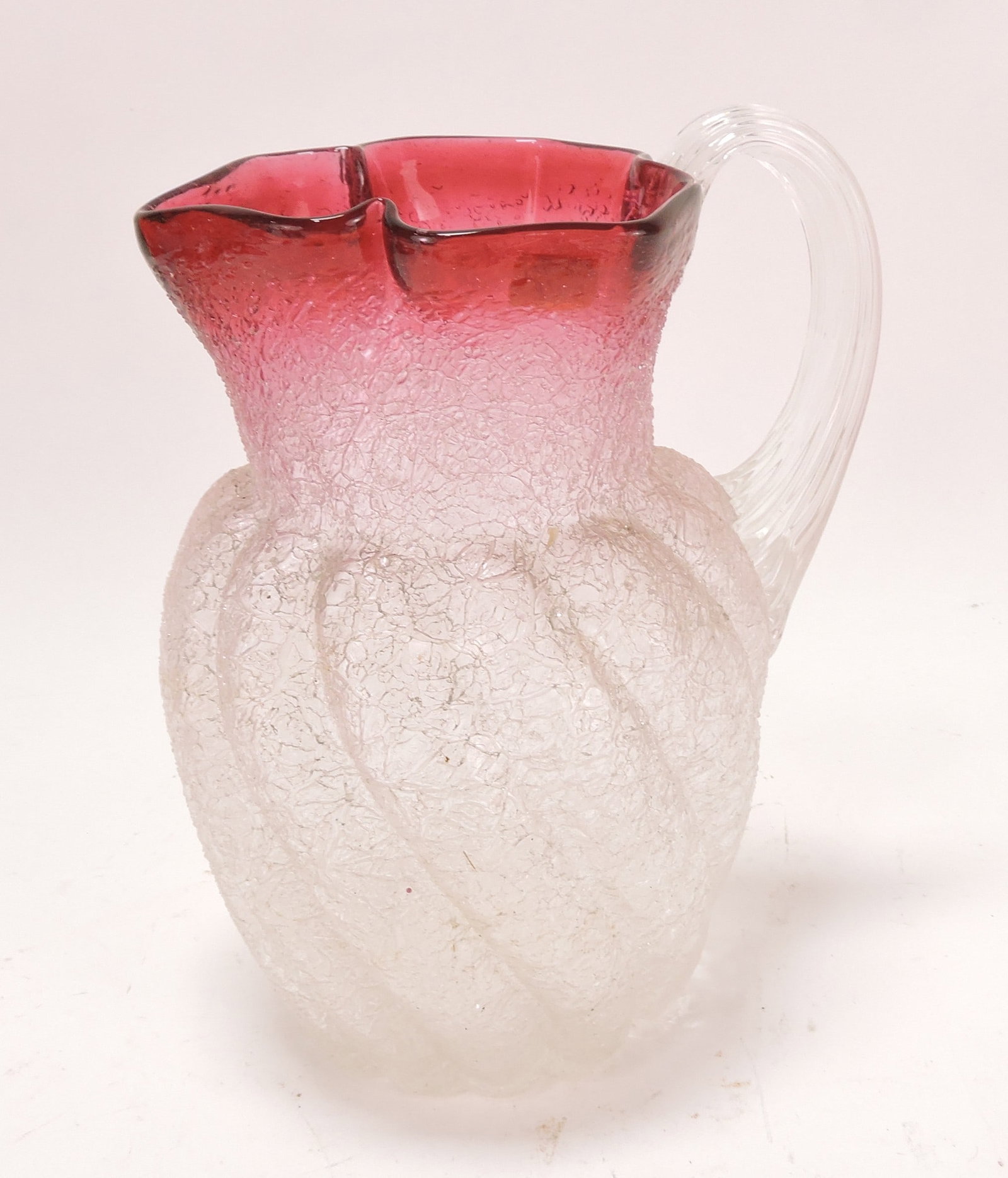 Rubina overshot swirl pitcher, 8": .