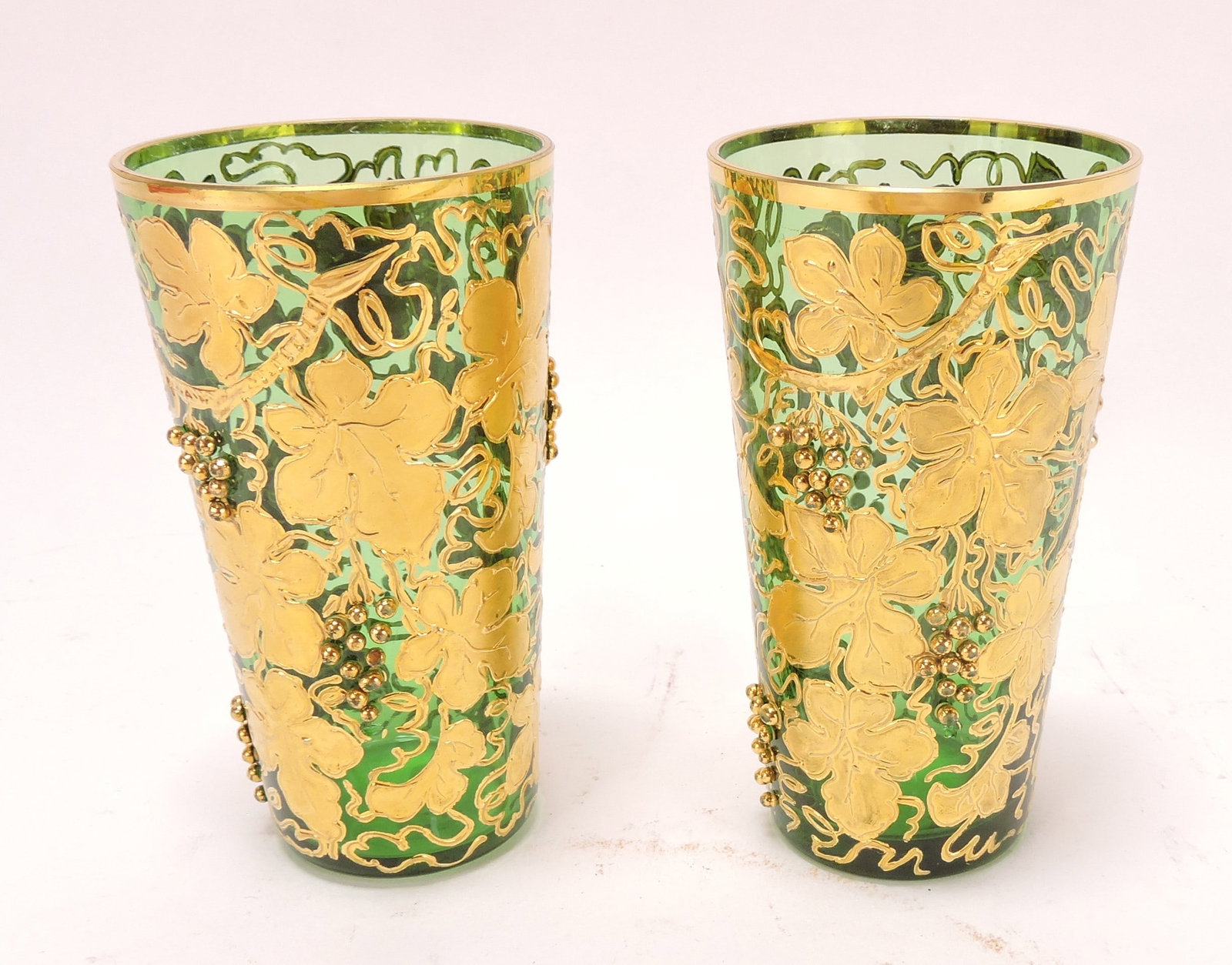 Moser emerald green pair of tumblers (1 of 1)