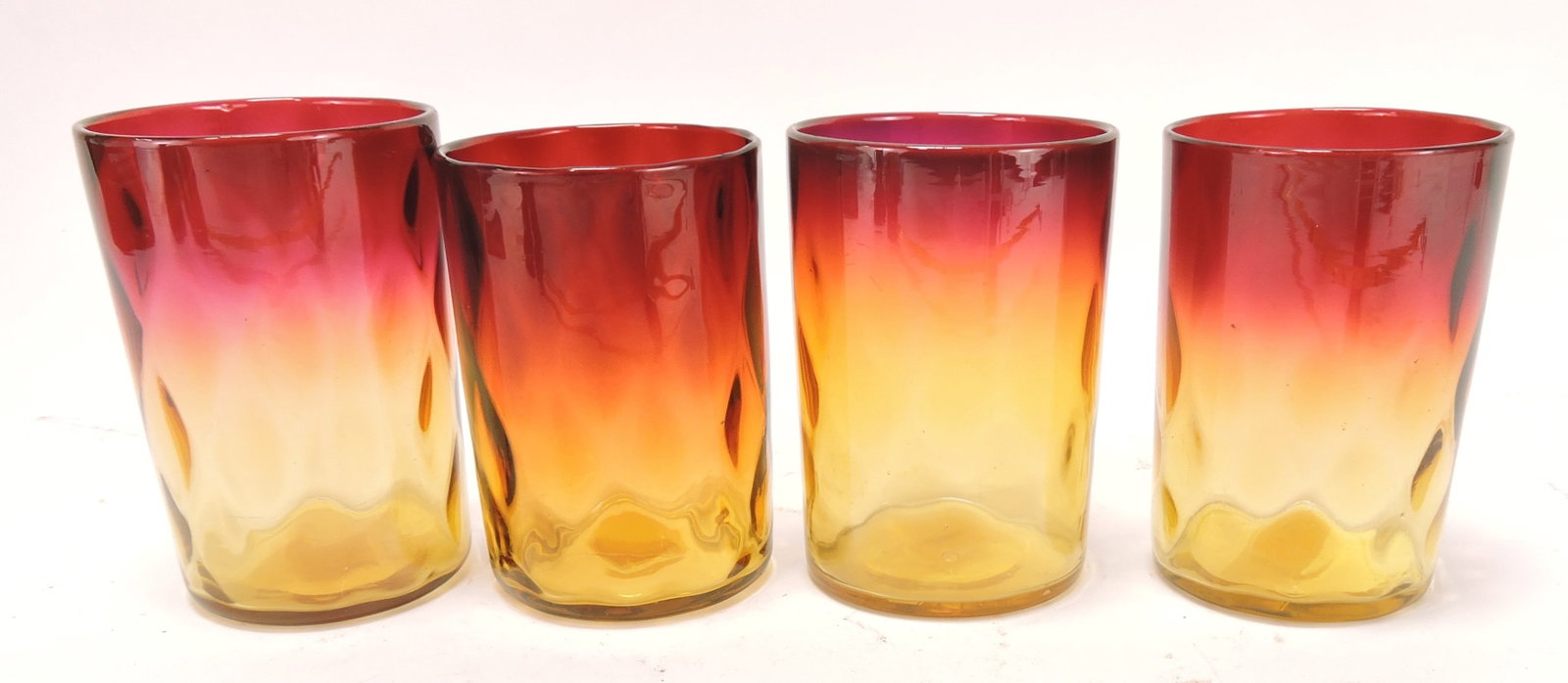 Amberina set of 4 tumblers: .