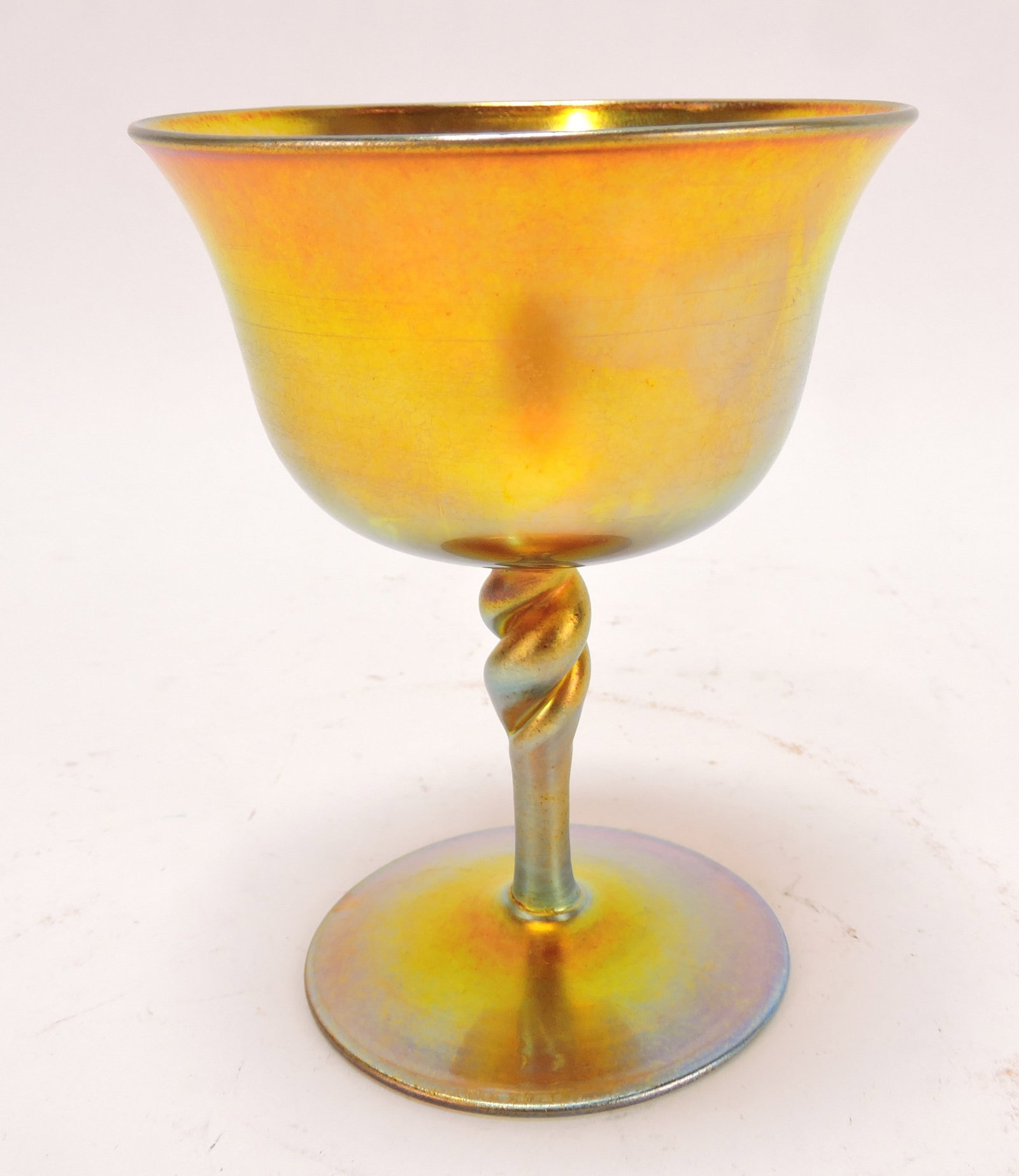 Steuben Aurene #2361 4 1/4" goblet: .