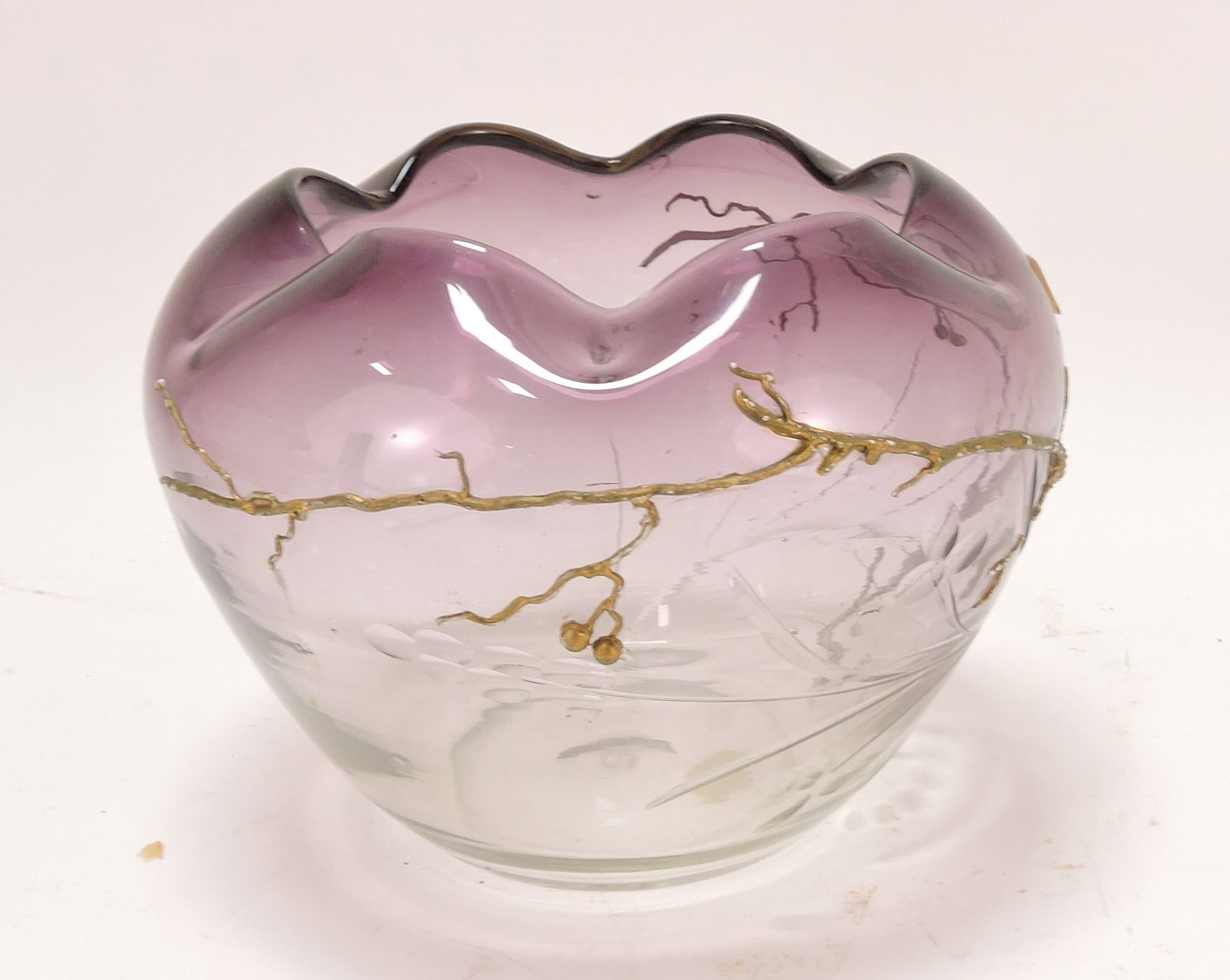Moser Karlsbad amethyst cut bowl with (1 of 2)