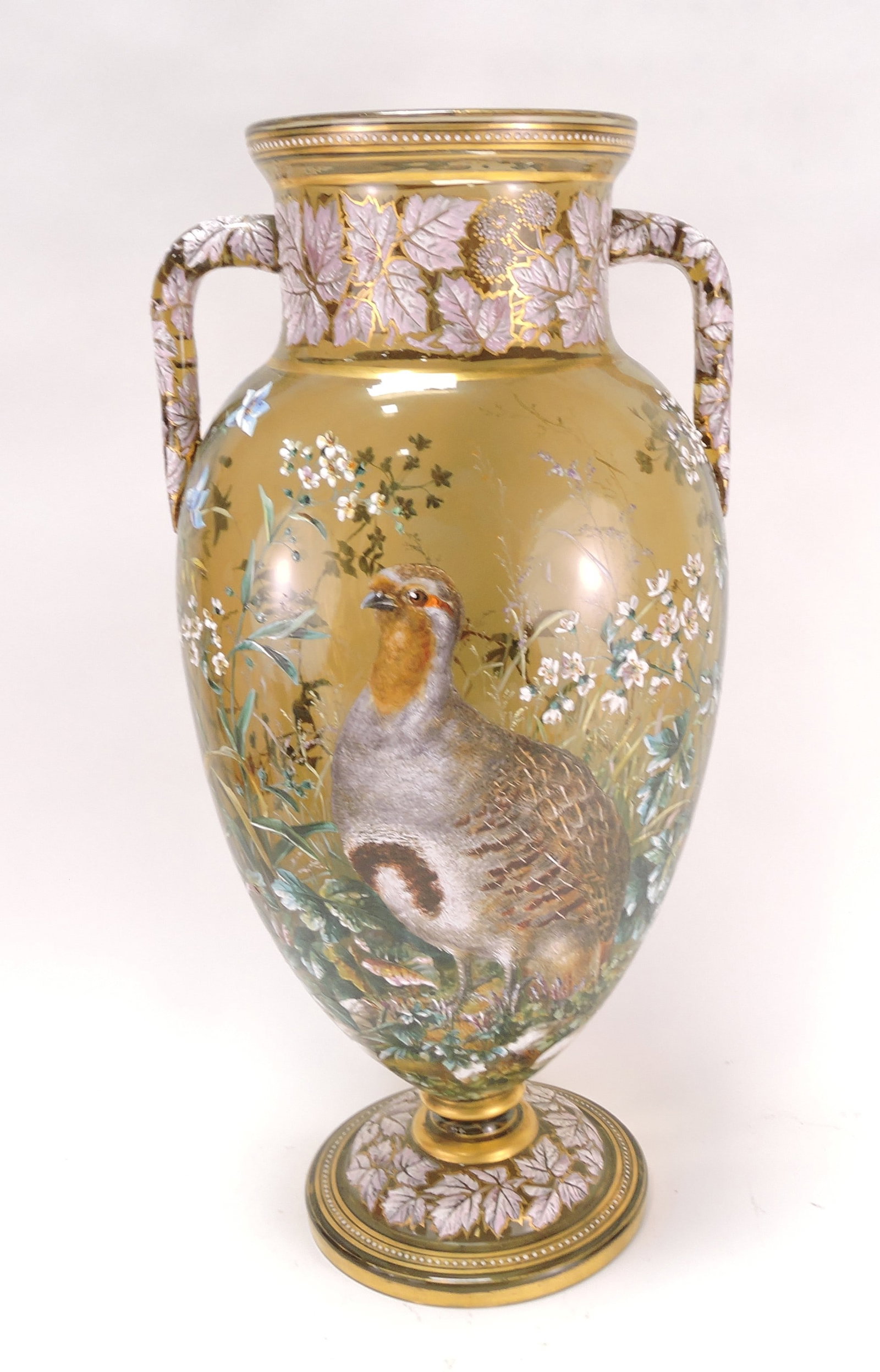 Monumental Moser amber vase with (1 of 7)