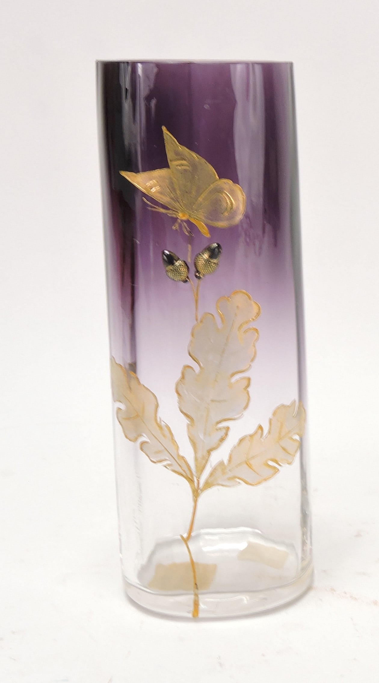 Moser amethyst/clear 6" vase with (1 of 1)