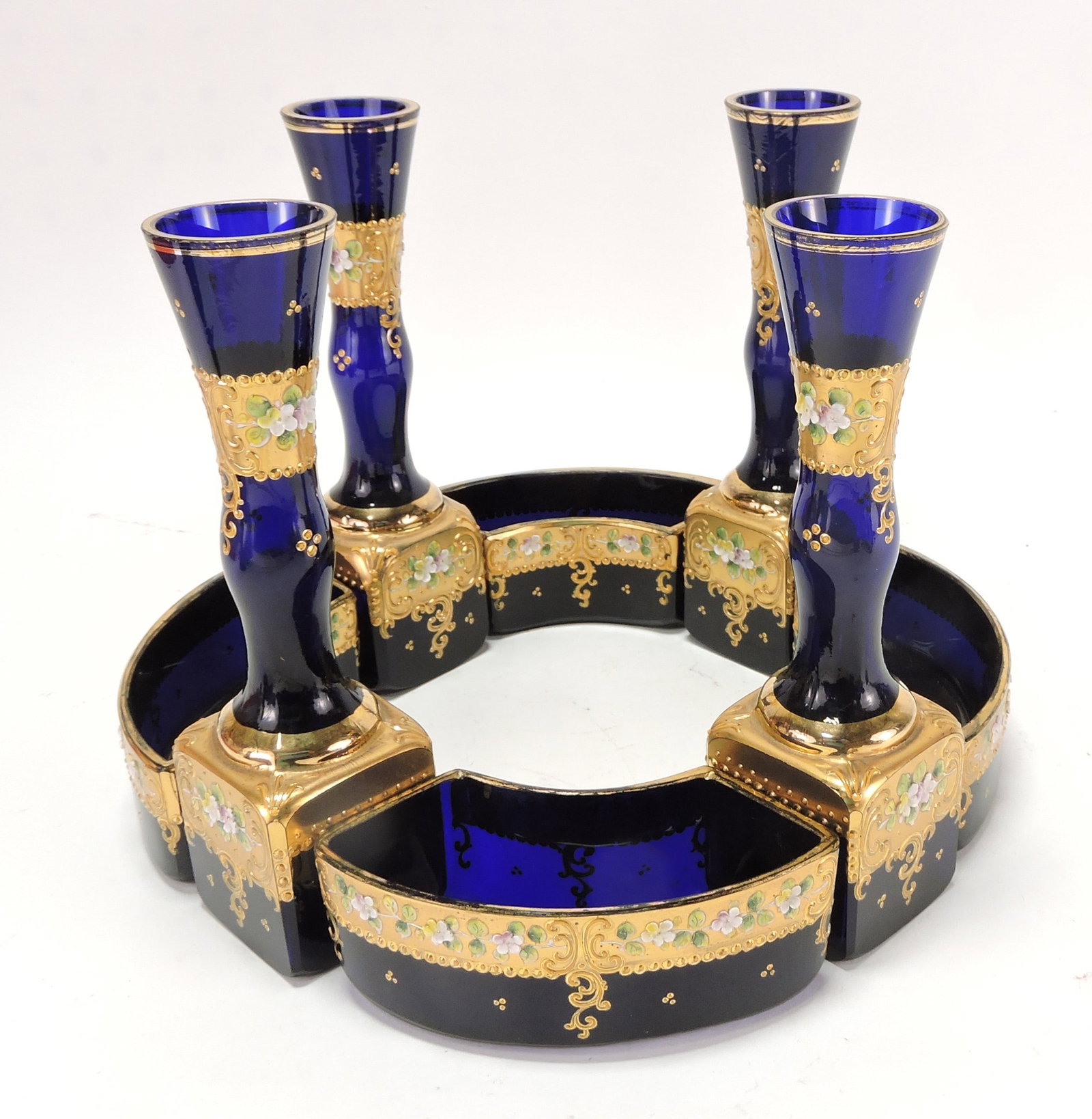 Bohemian cobalt posey vase and (1 of 2)