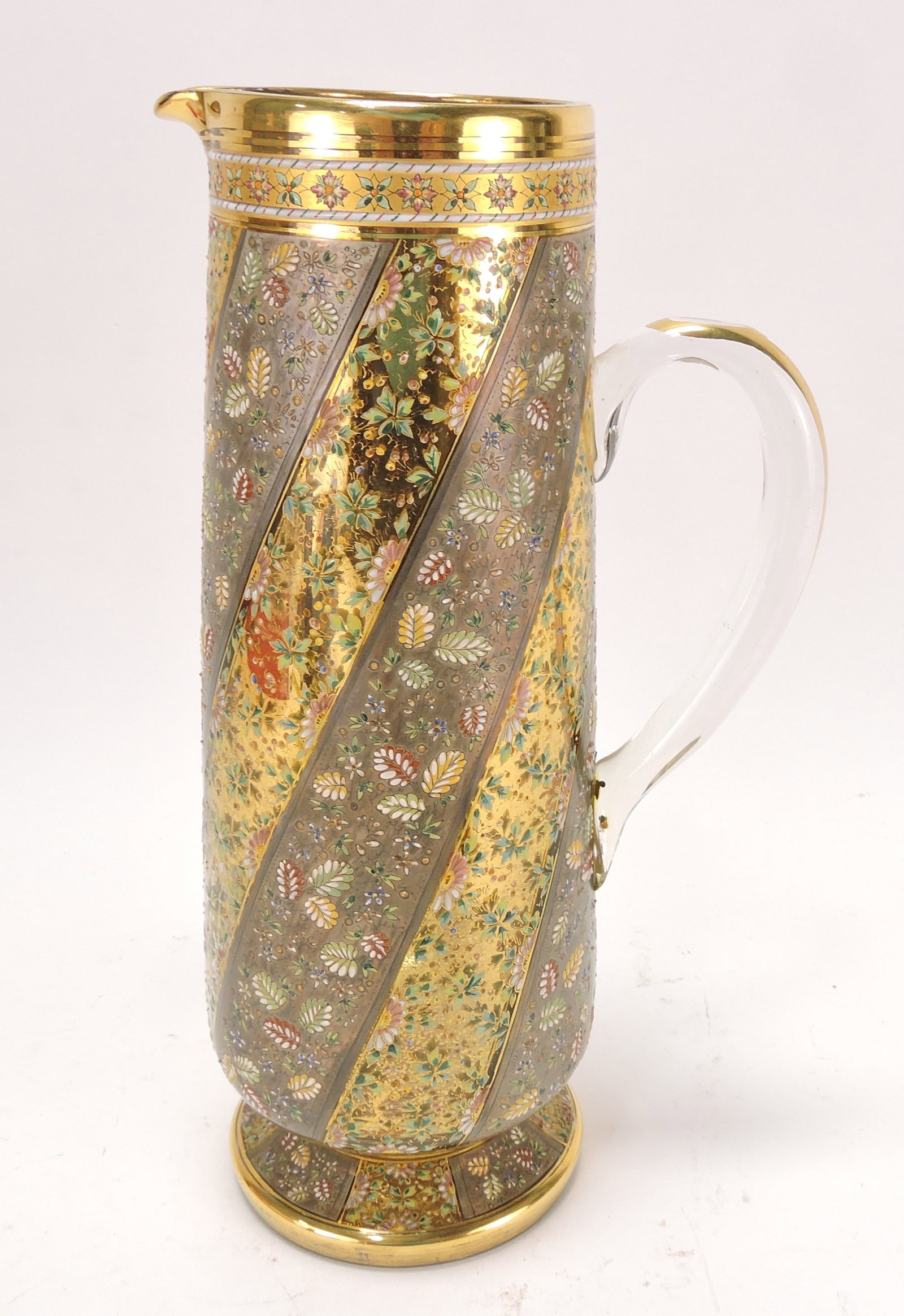 Moser heavy enameled 10 1/2" pitcher: .