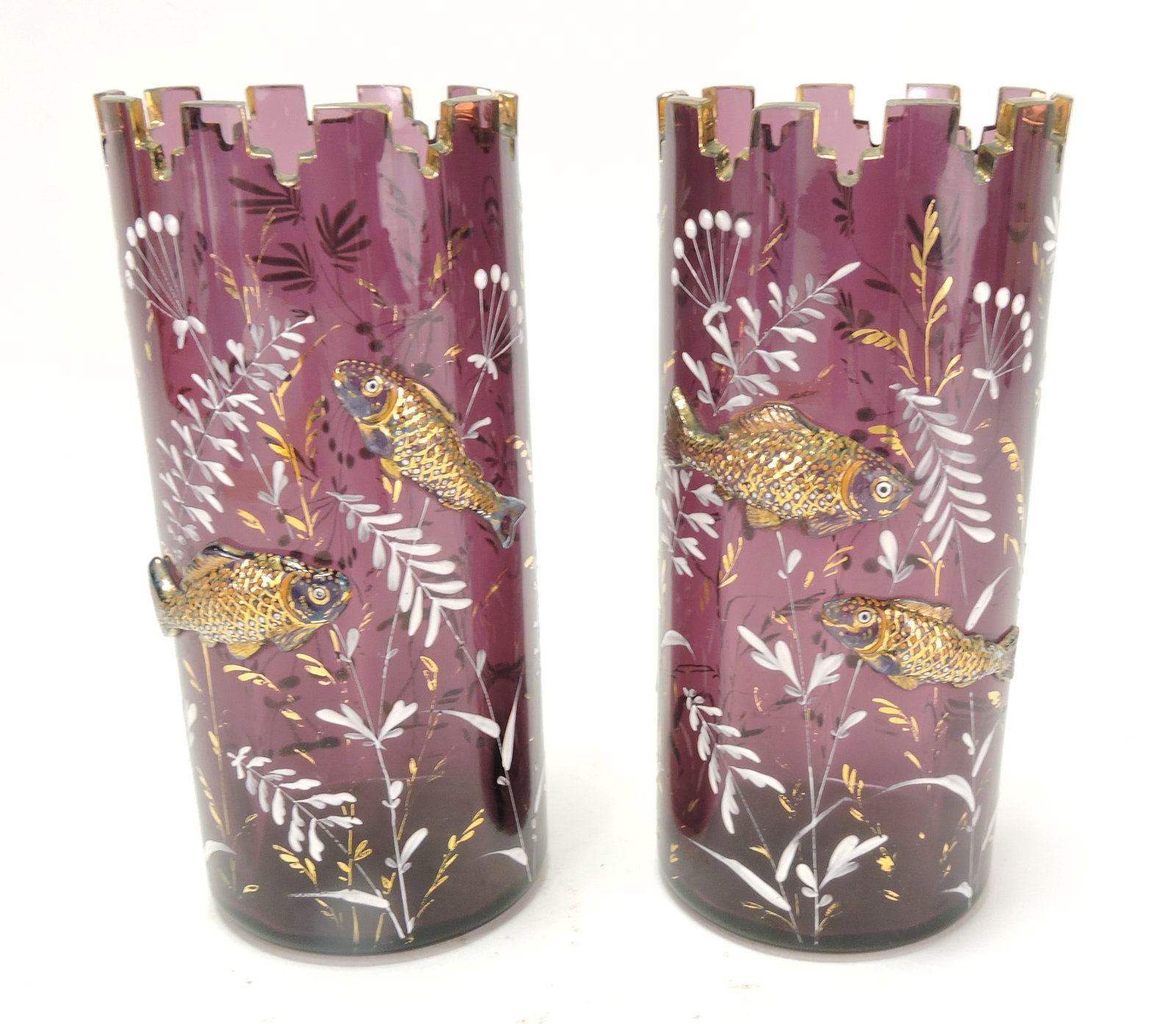 Moser amethyst pair of enameled (1 of 3)
