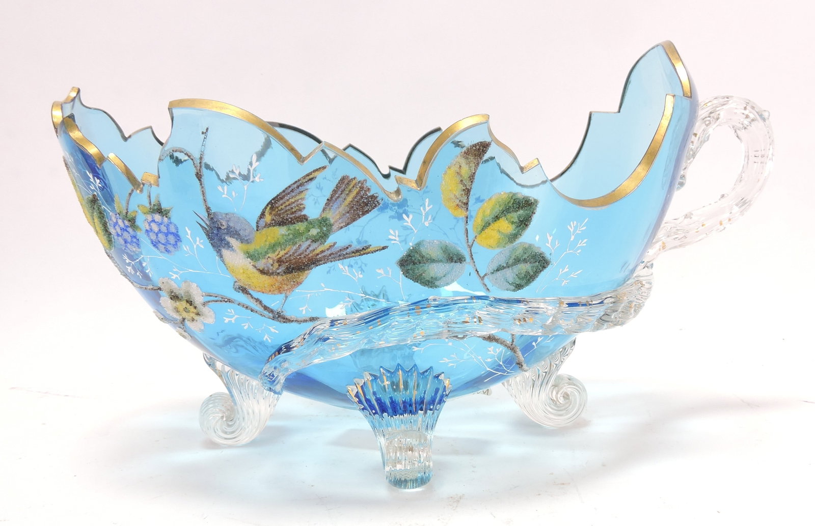 Moser sapphire blue center bowl with (1 of 3)