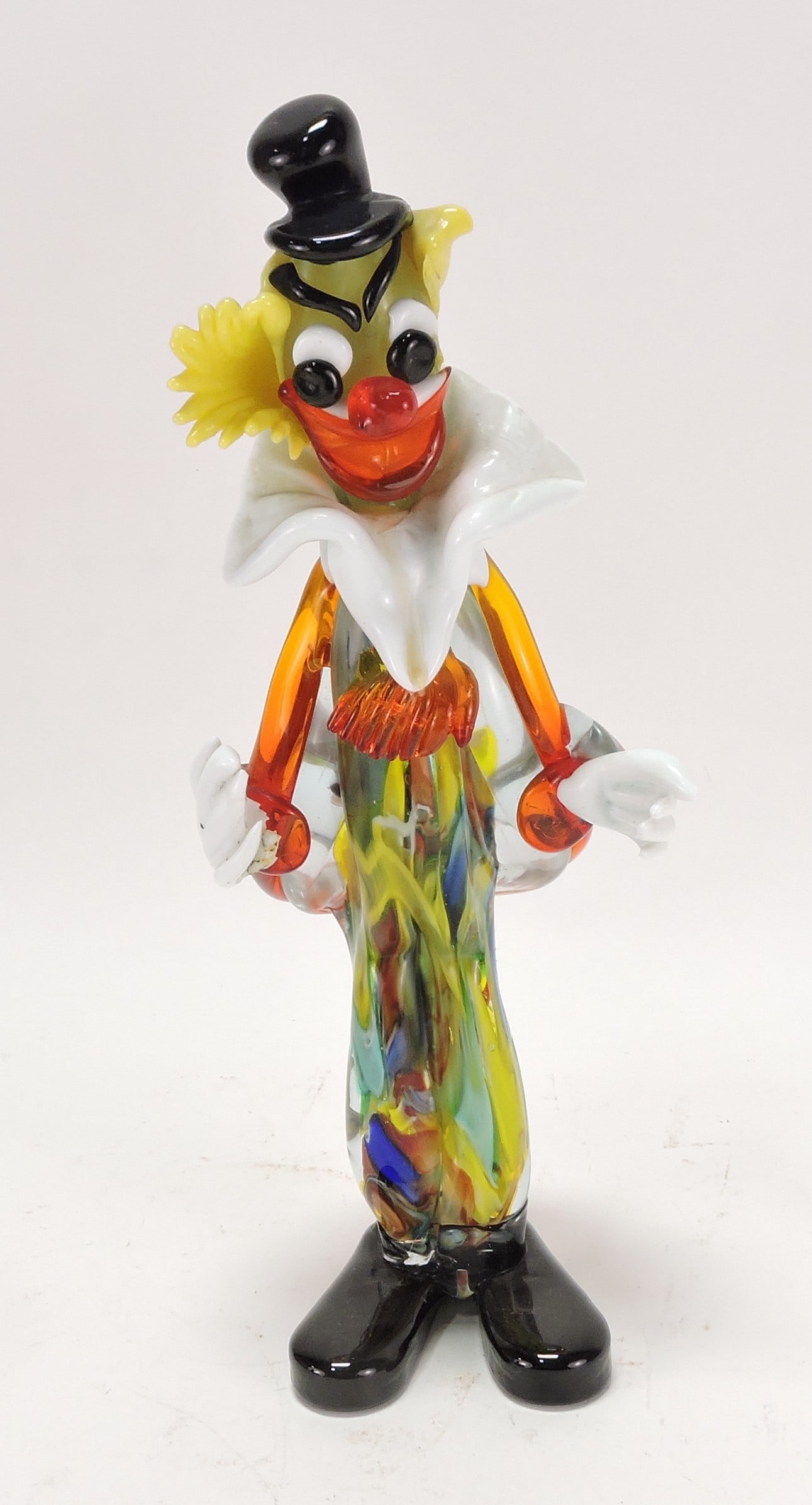 Murano clown, 12", loss of one finger: .