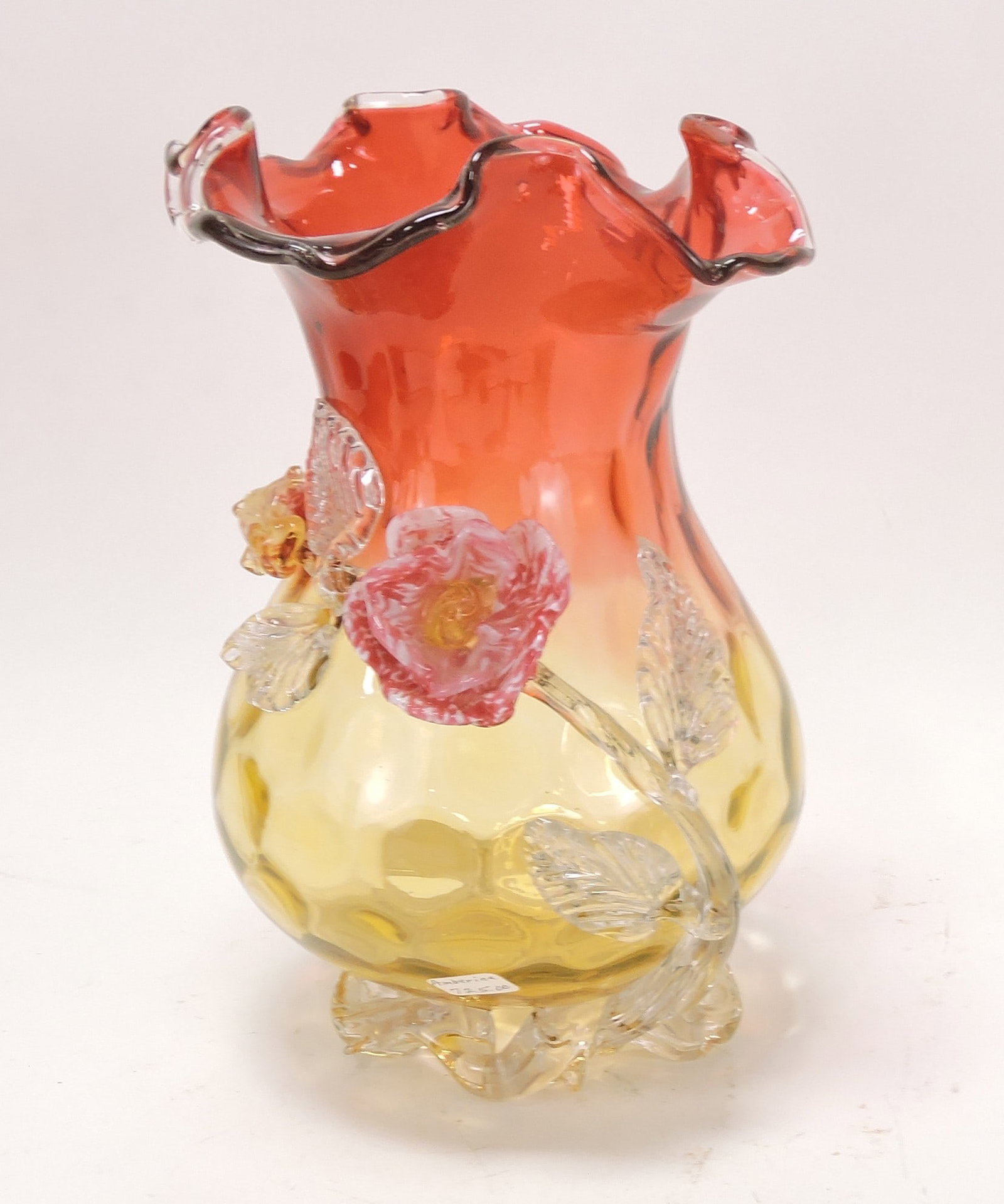 Stevens & Williams 9" amberina vase (1 of 1)