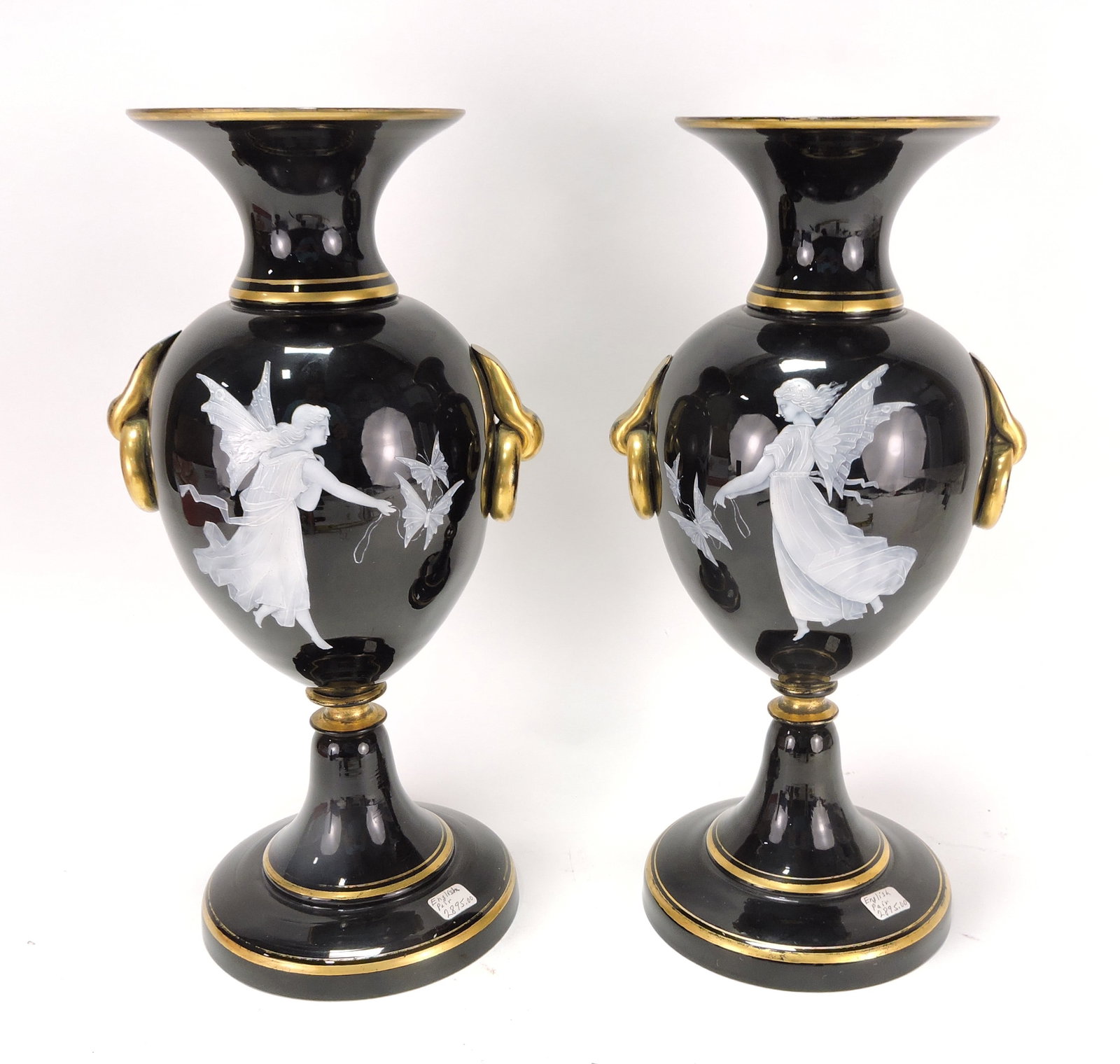 English pair of black amethyst vases (1 of 2)
