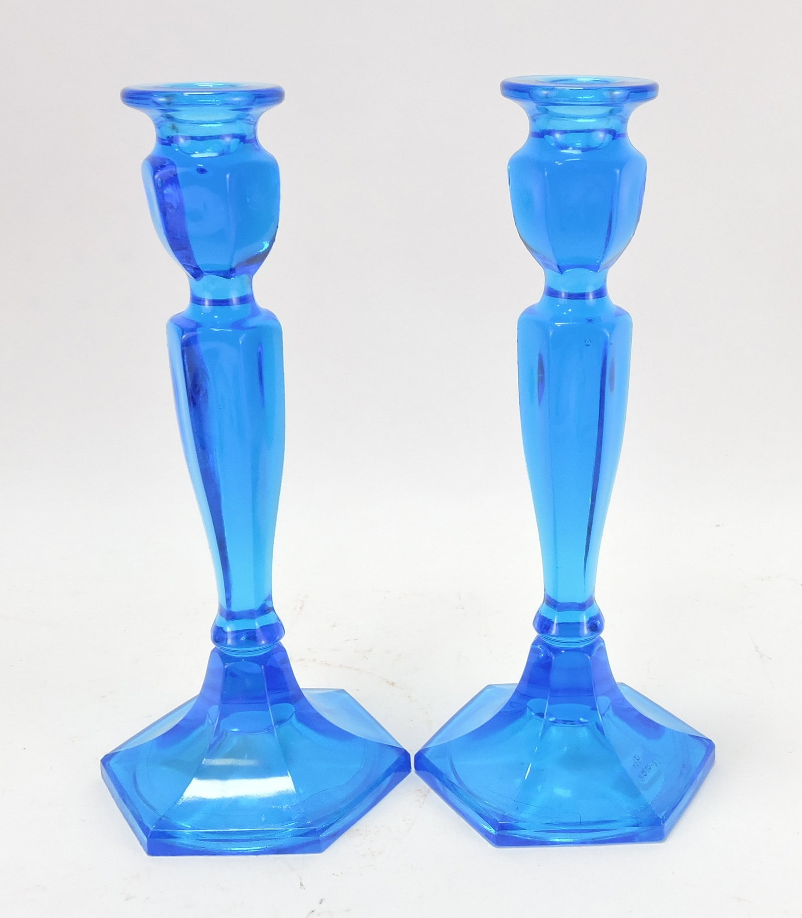 Sapphire blue pair of 10 1/2" candle (1 of 1)