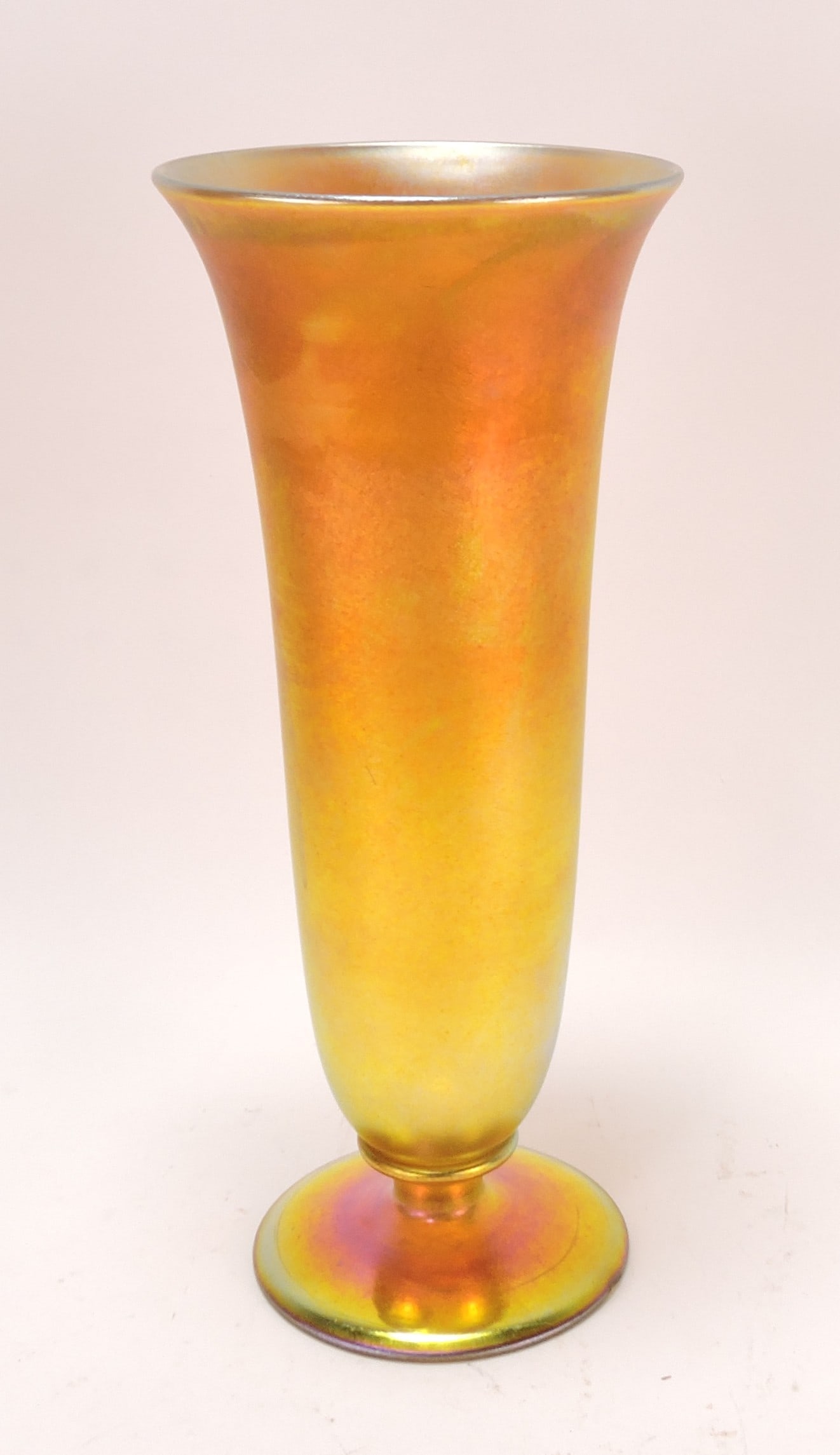 Durand gold iridescent 12" vase,: #20120