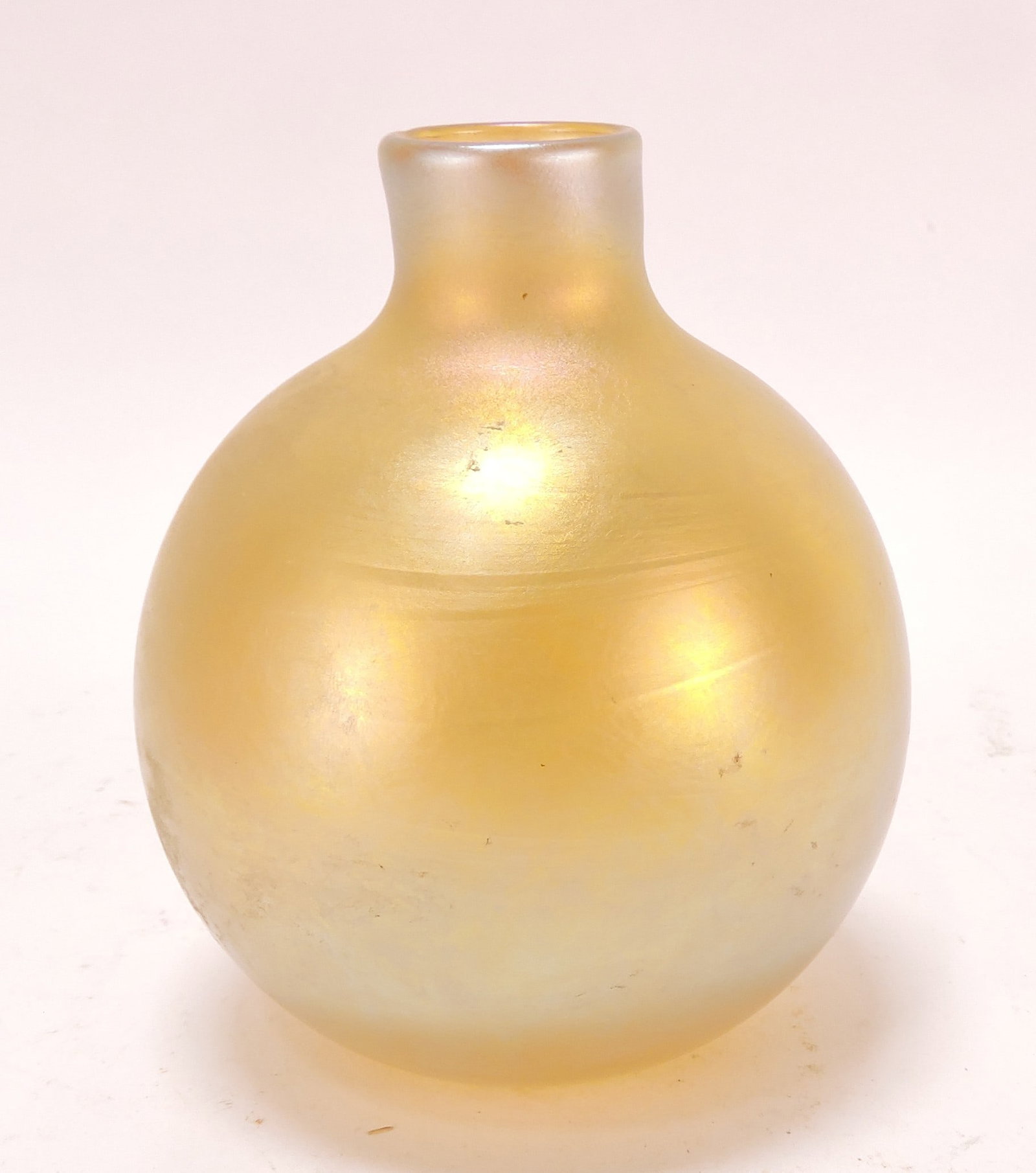 Charles Lotton gold iridescent art glass (1 of 2)