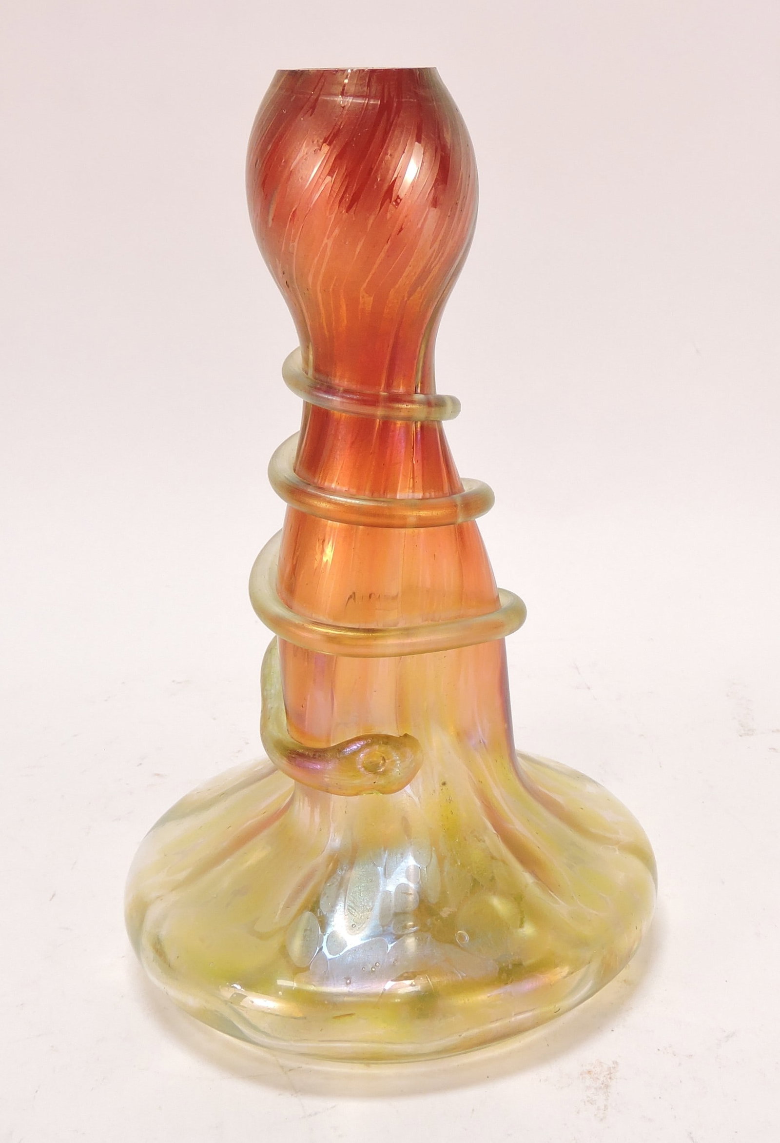 Loetz gold iridescent 6" bottle vase (1 of 2)