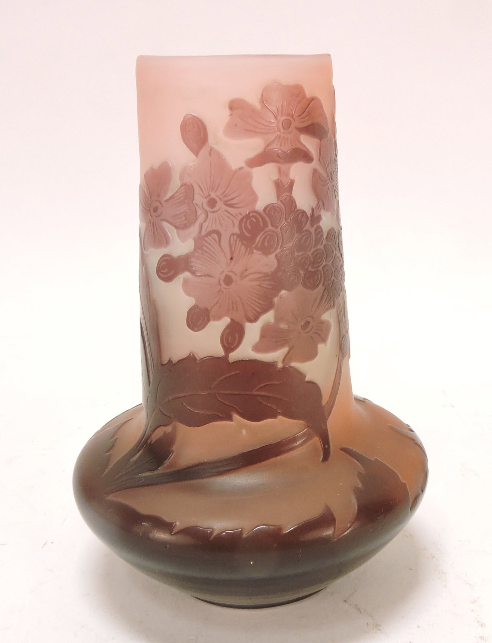 Galle French cameo art glass vase,: 5"