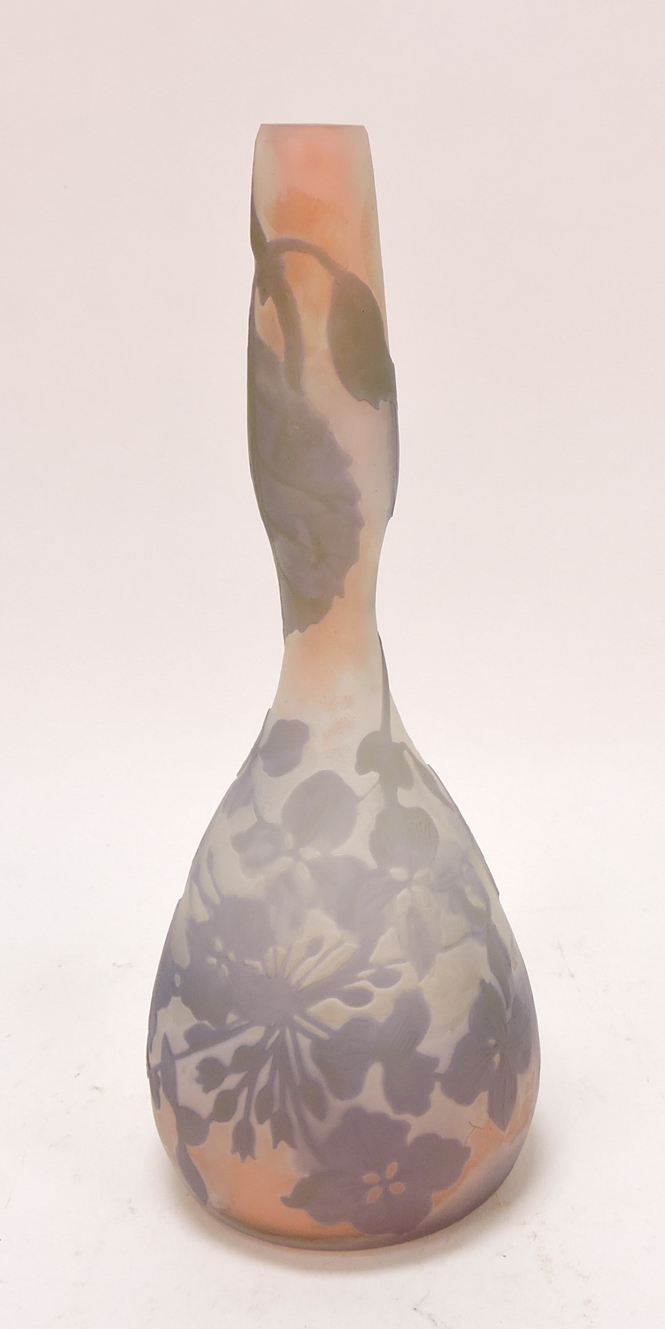 Galle French cameo art glass 8" vase: .