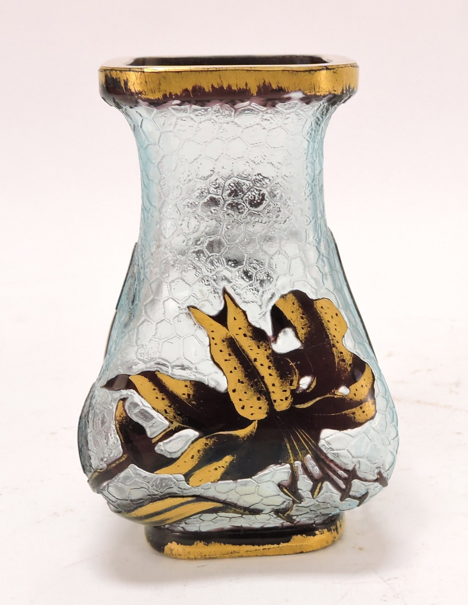 French cameo art glass 3 1/2" vase (1 of 4)
