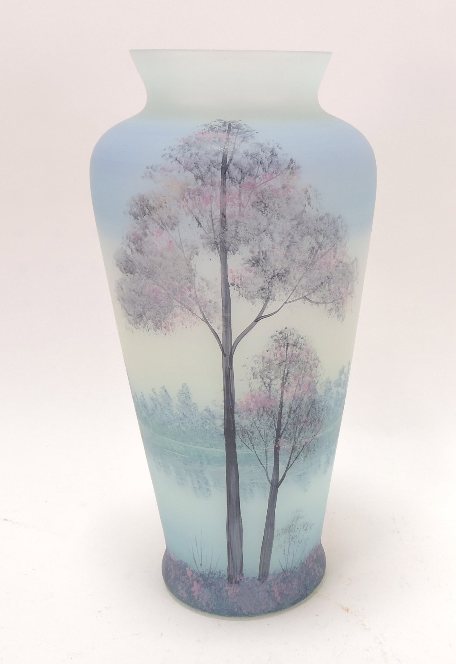 Fenton hand painted landscape vase (1 of 2)