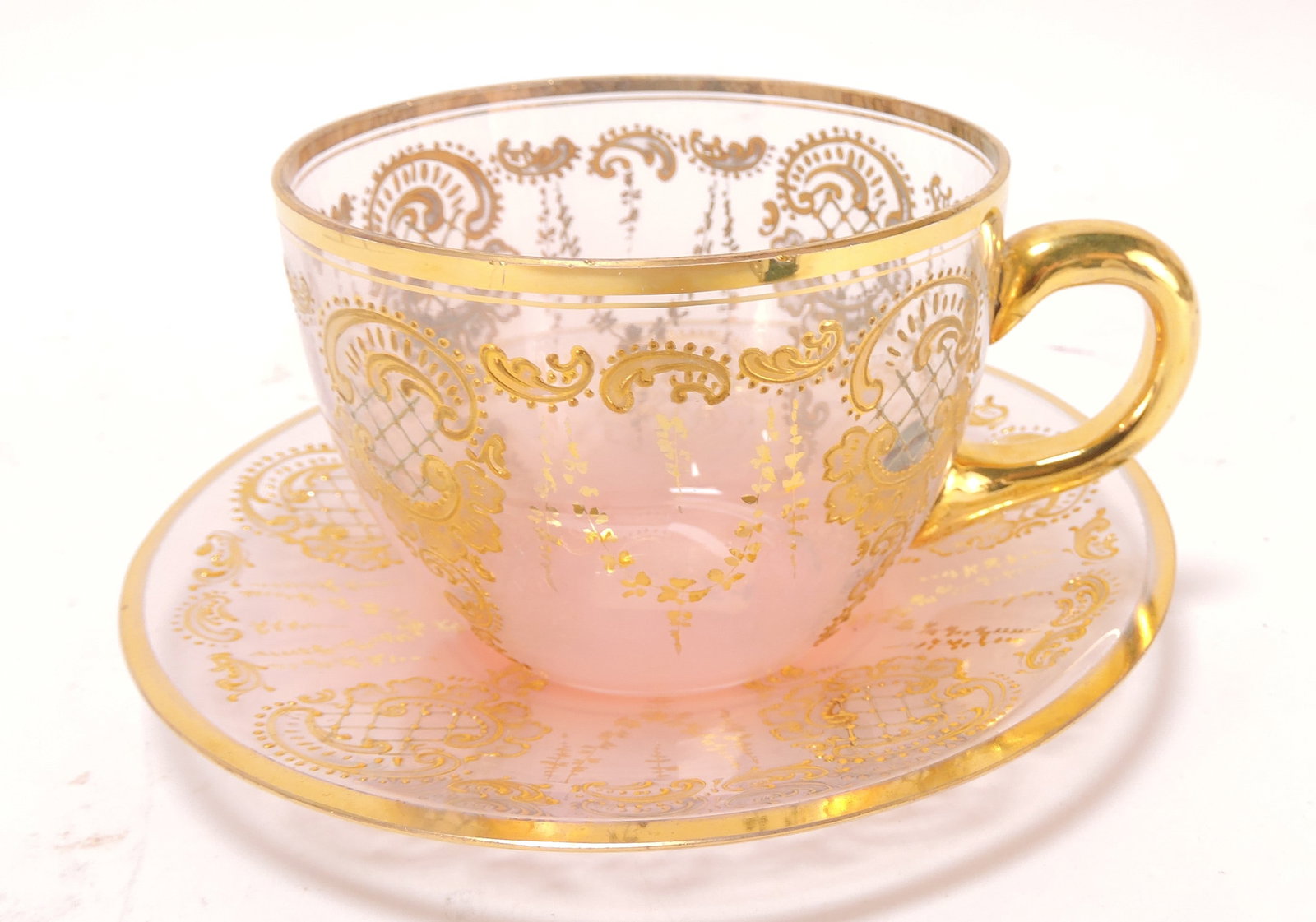 Mosier pink opalescent enameled cup (1 of 1)
