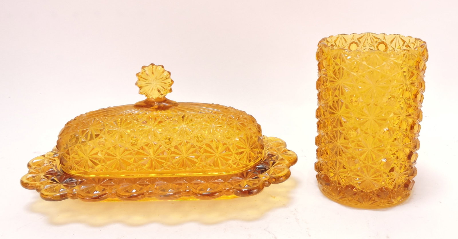 Amber daisy & button butter dish and (1 of 1)