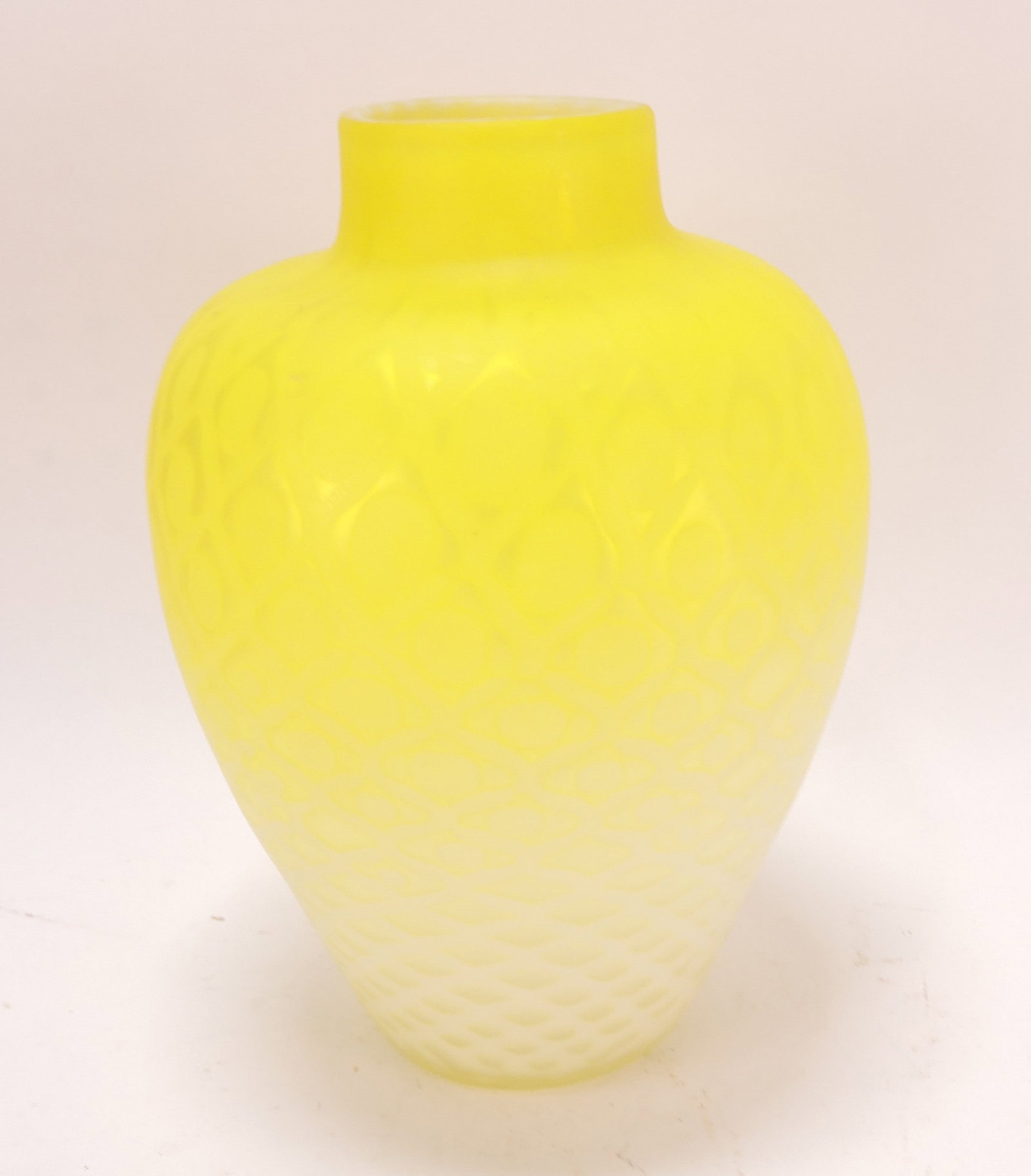 Yellow satin MOP 10" vase (1 of 1)
