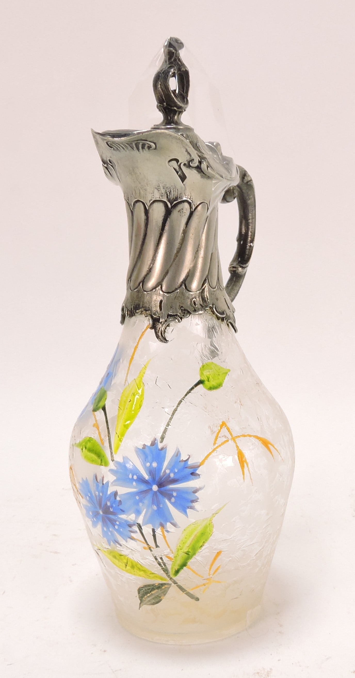 Acid etched silver mounted ewer with (1 of 3)