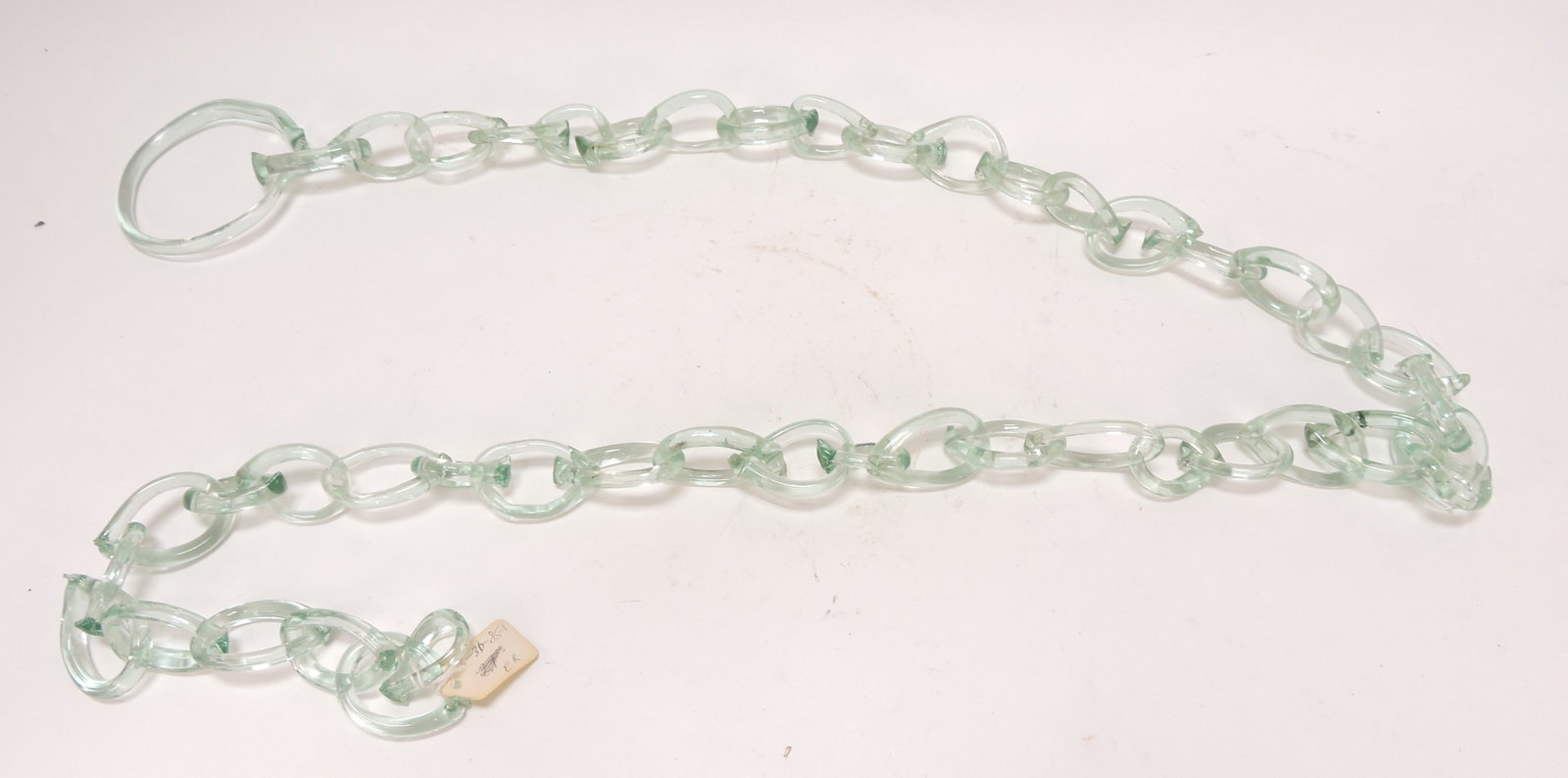 Green glass chain, 59": .