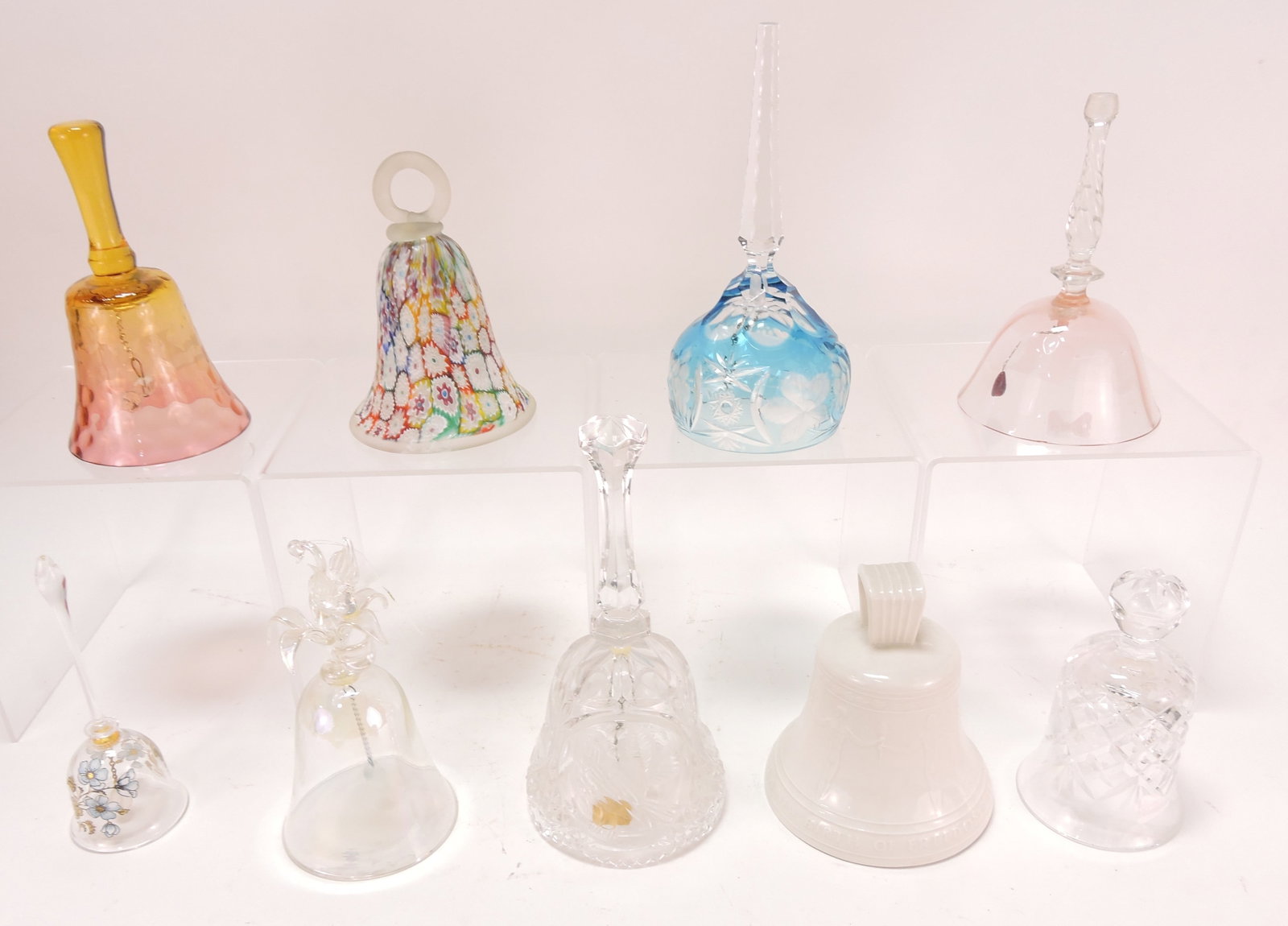 Lot of 9 hand bells: .