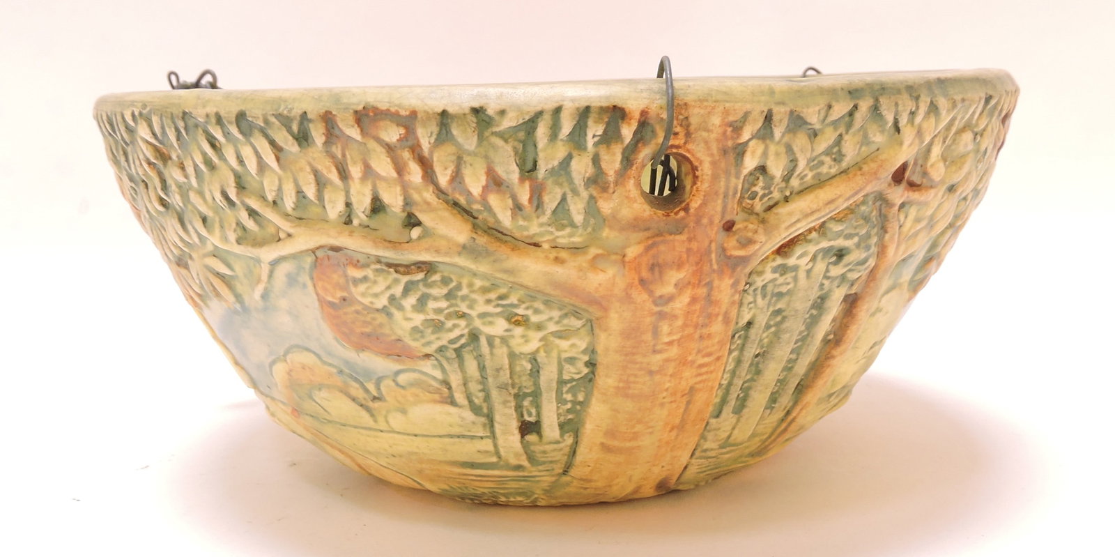 Weller Pottery 'Forest' hanging planter, - 2