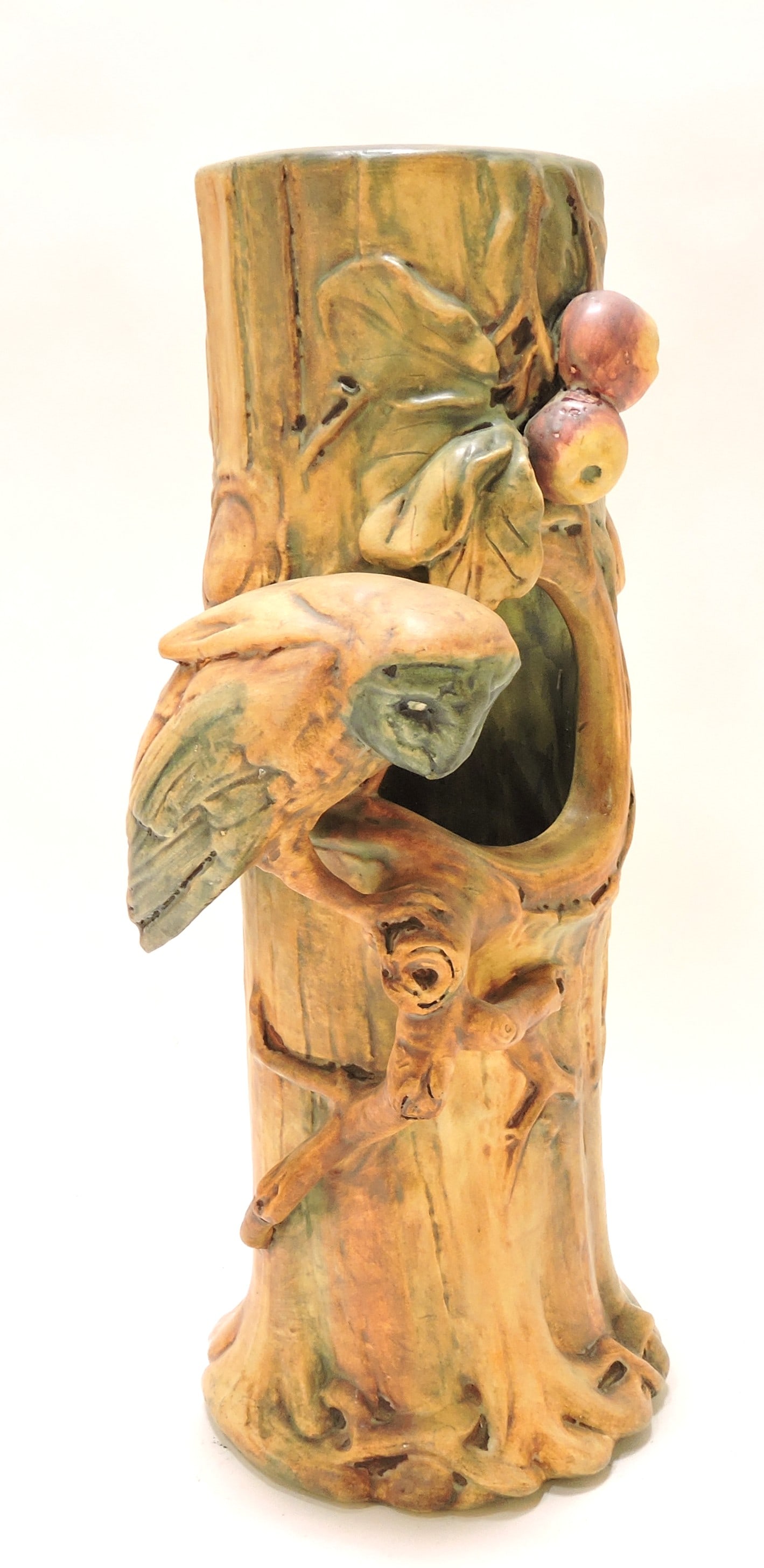 Weller Pottery 'Woodcraft' owl vase 15 1/2" (1 of 3)