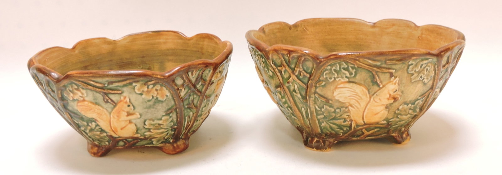Weller Pottery "Woodcraft' lot of 2 footed (1 of 1)