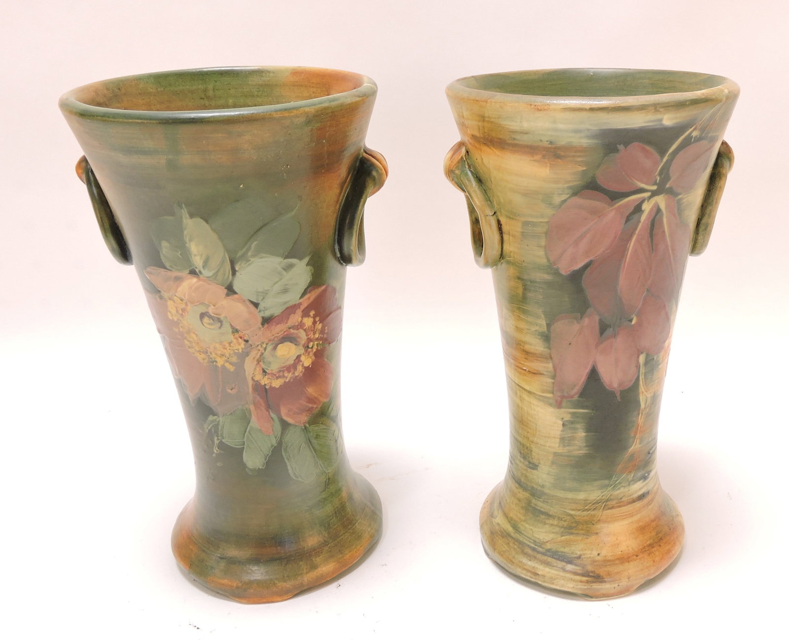 Weller Pottery 'Copra' lot of 2 8" vases (1 of 2)