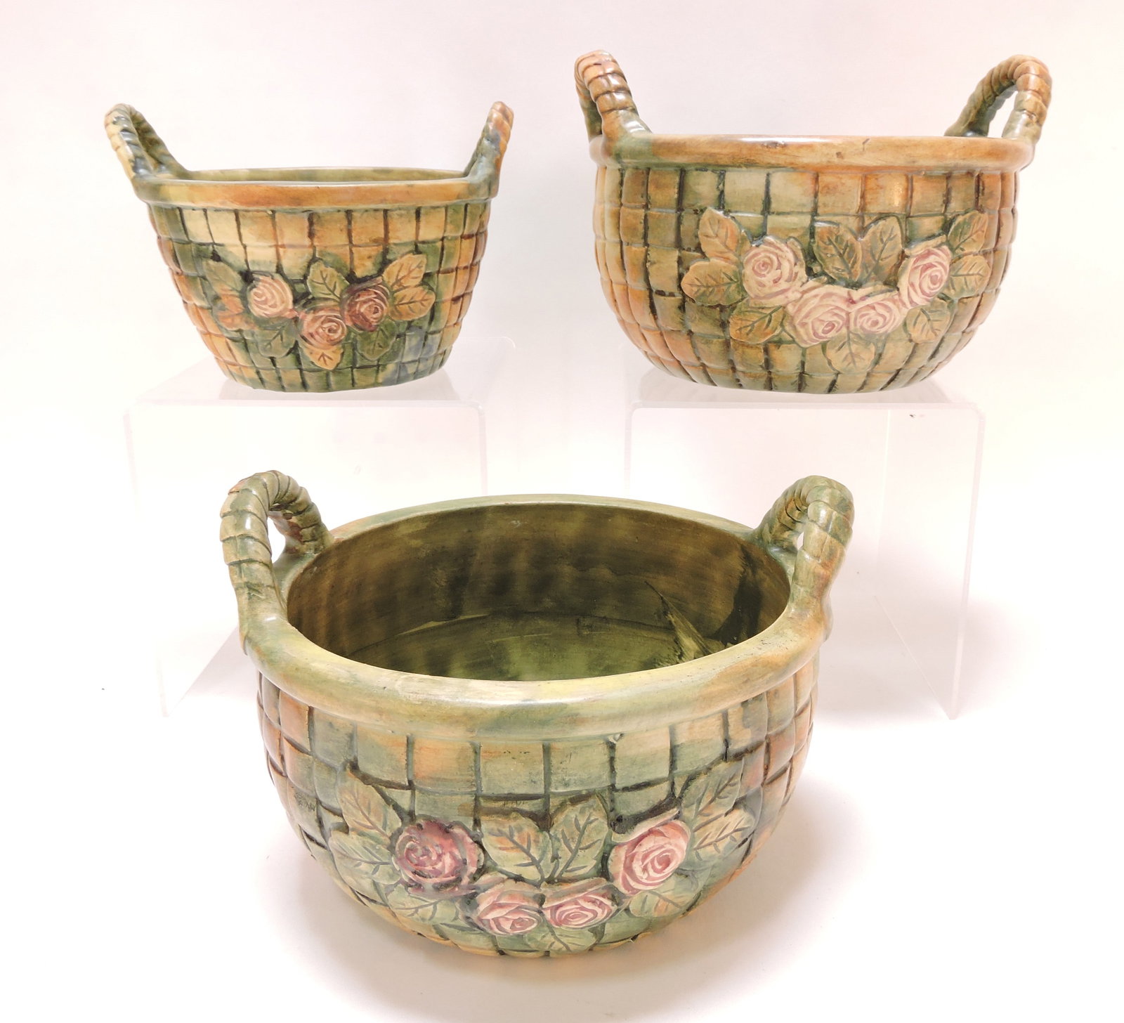 Weller Pottery Flemish lot of 3 planters, (1 of 1)