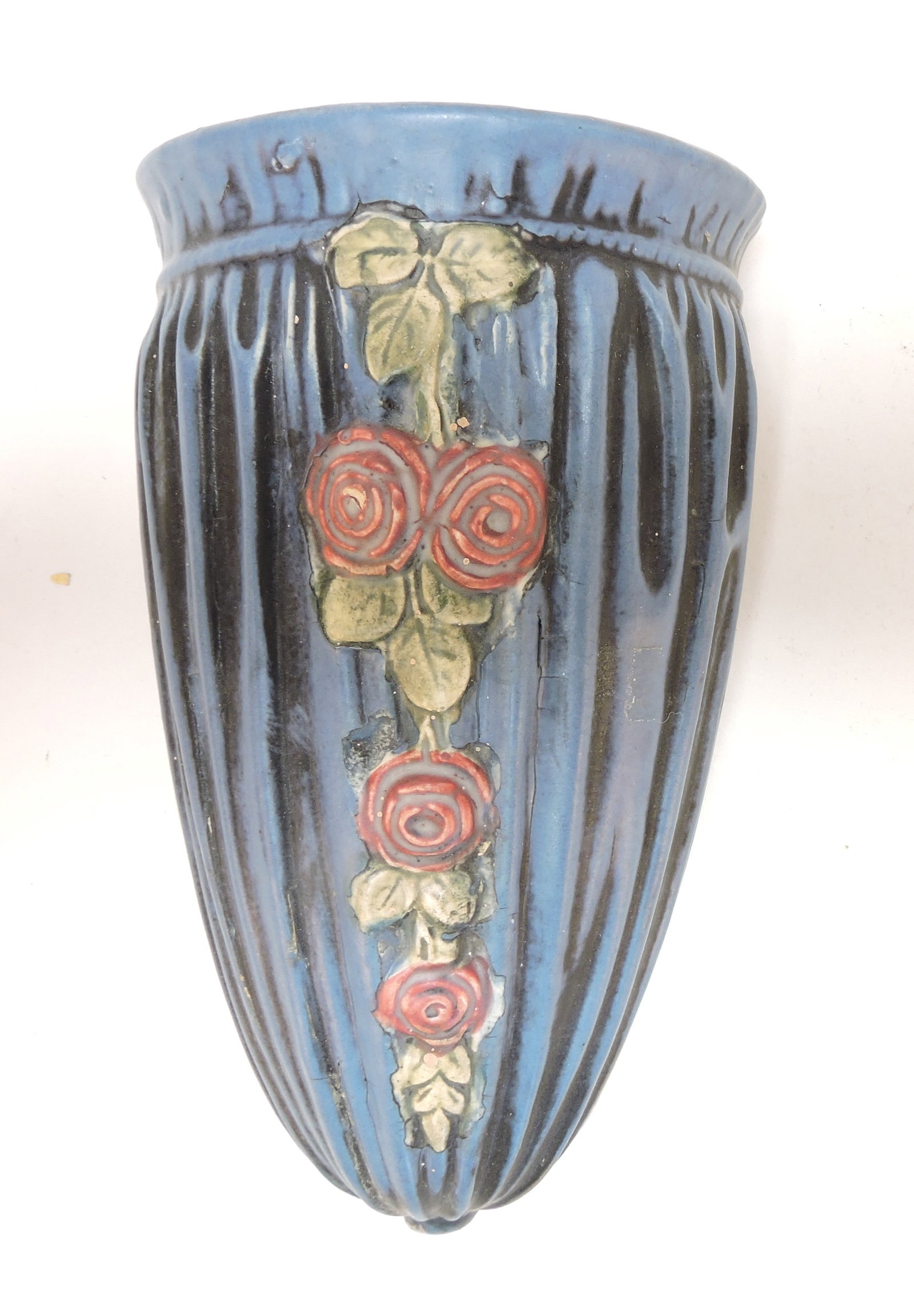 Weller Pottery Blue Drapery 8" wall (1 of 1)